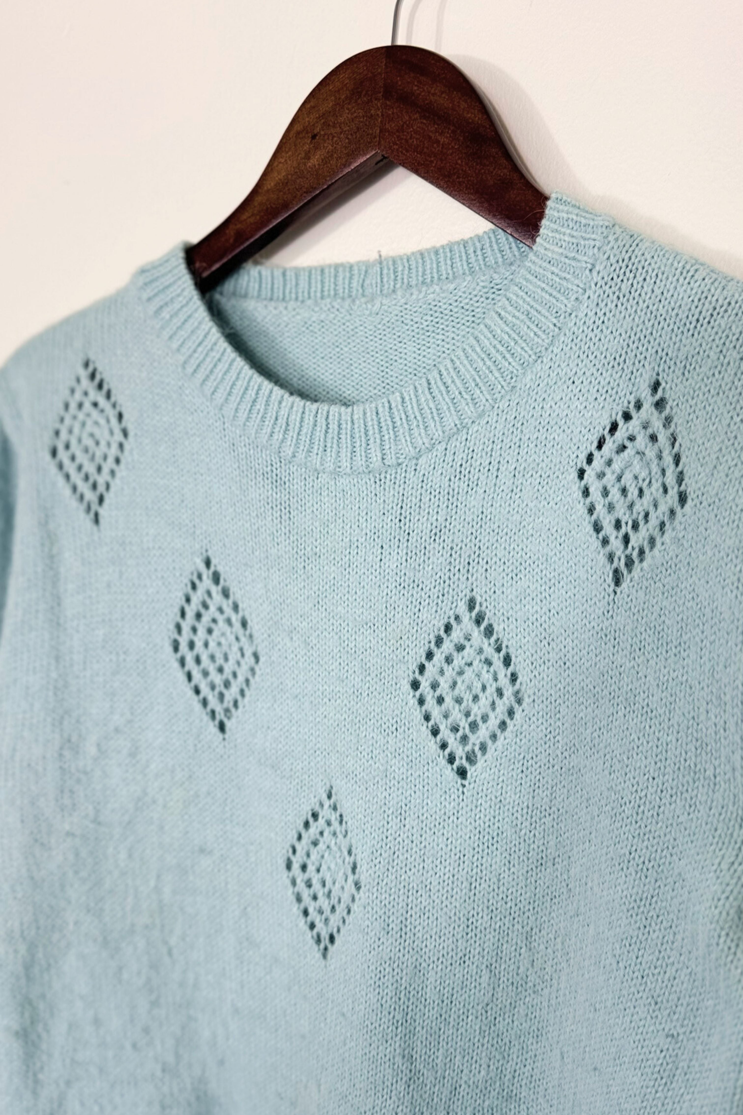 Pull en laine mohair bleu ciel