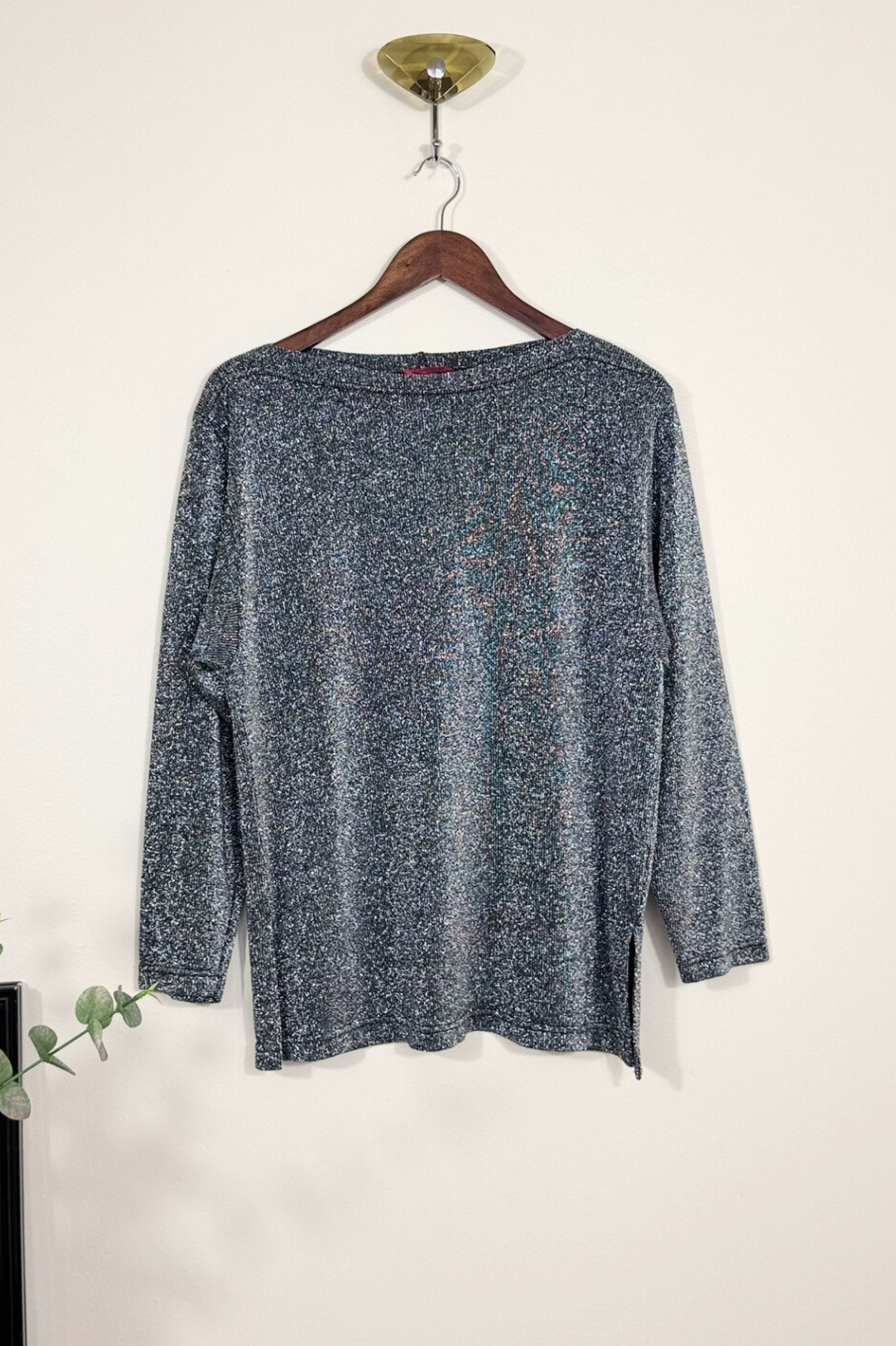Pull à maille lurex pailleté gris
