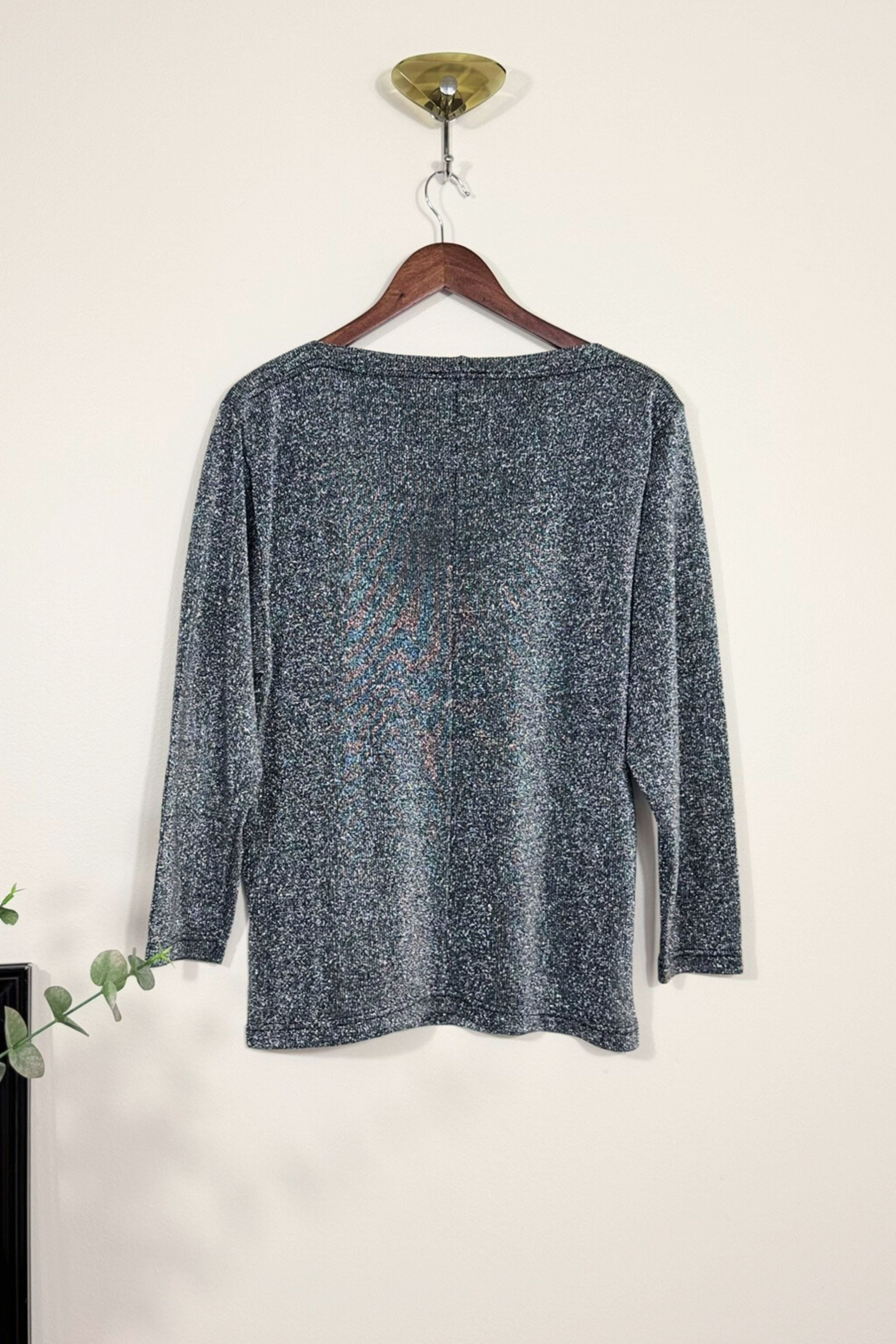 Pull à maille lurex pailleté gris
