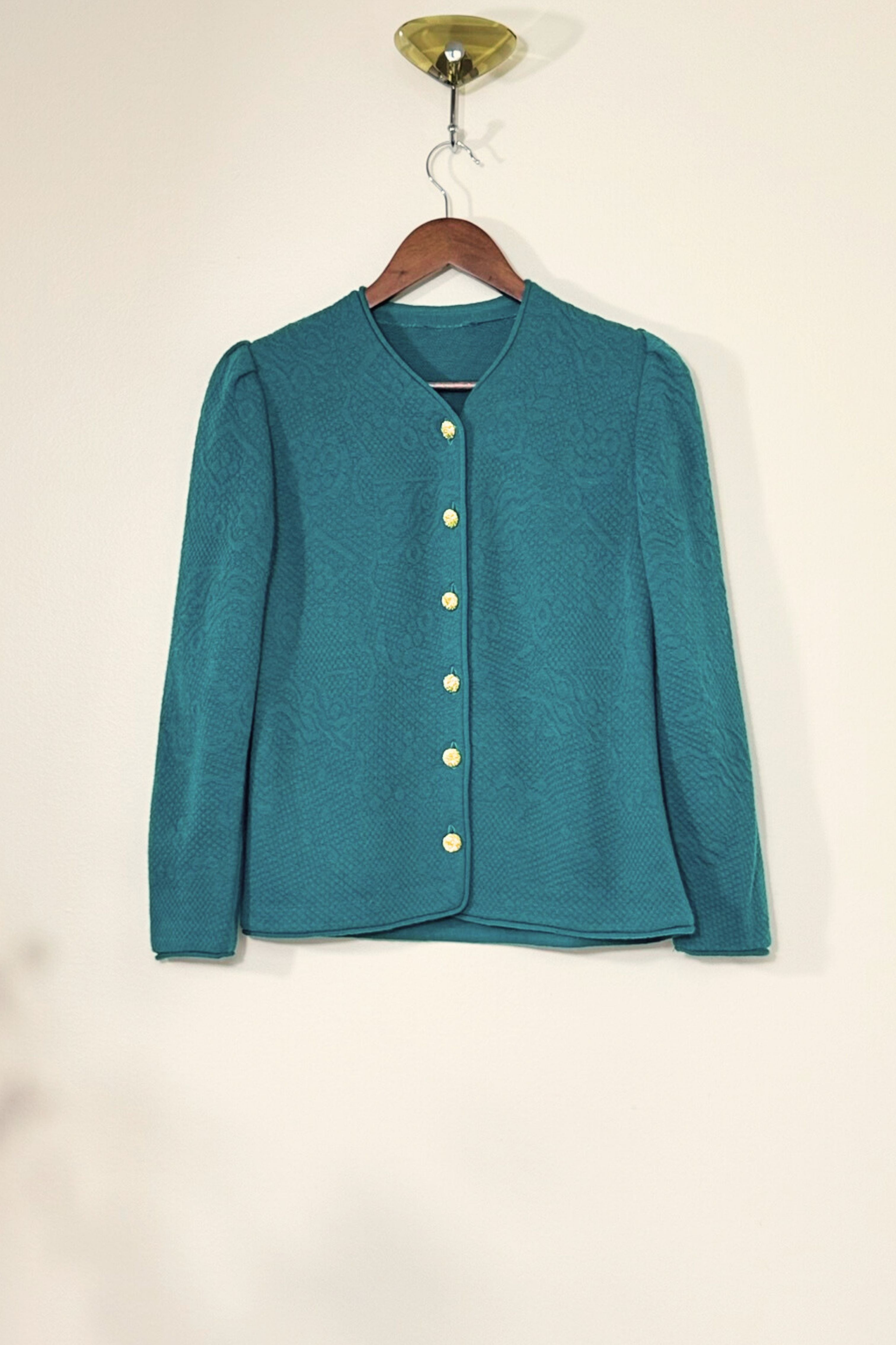 Gilet en laine bleu canard