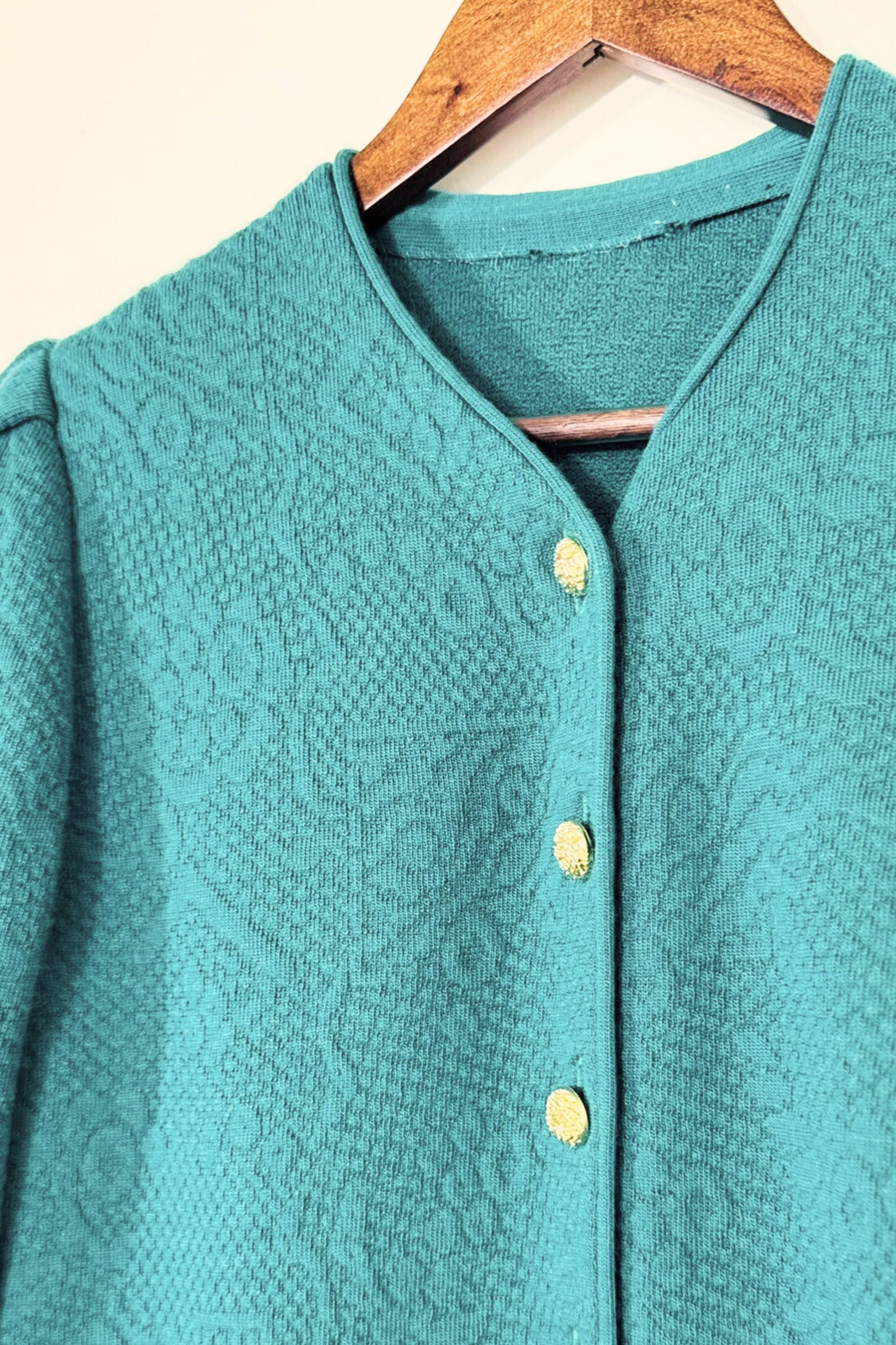 Gilet en laine bleu canard