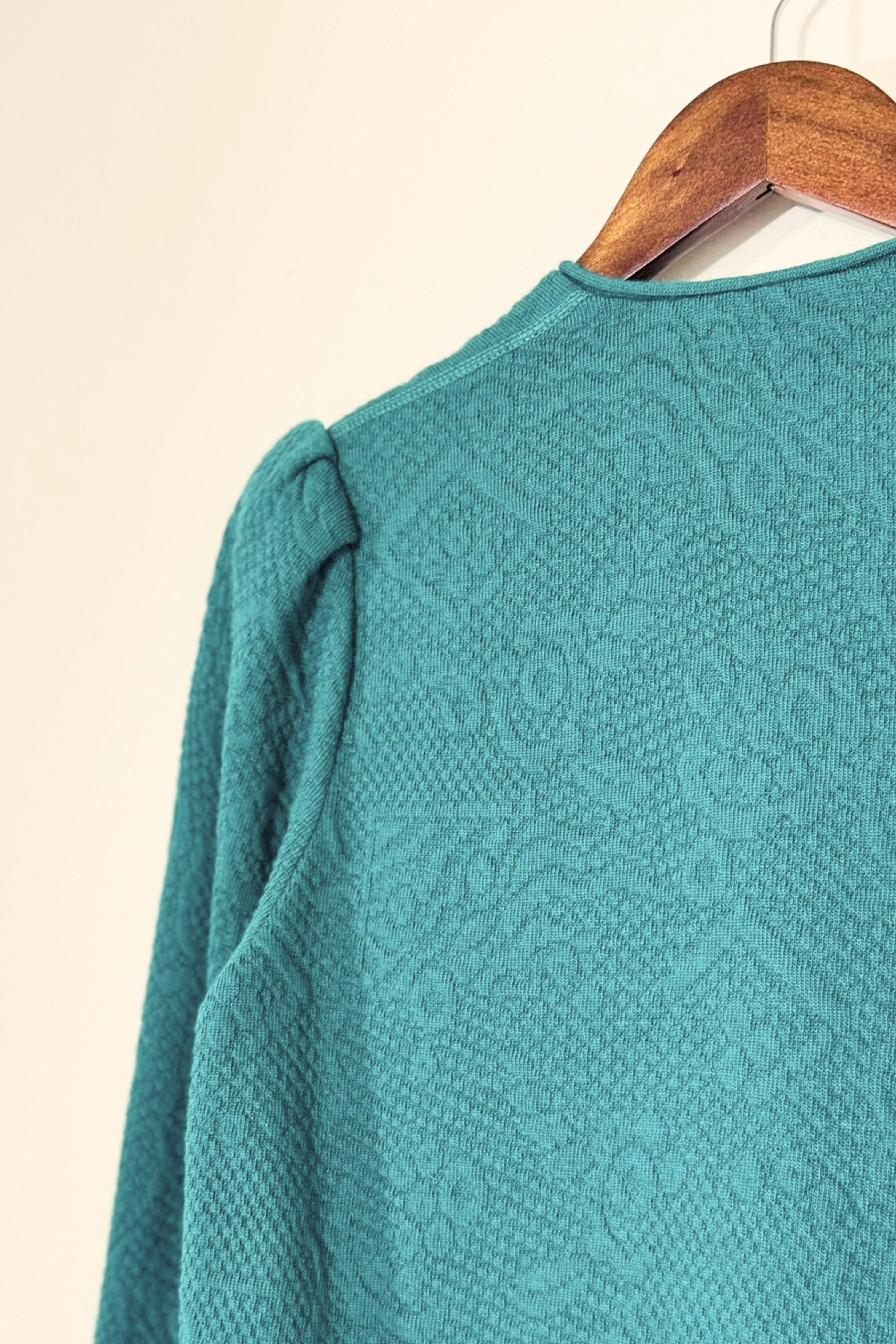 Gilet en laine bleu canard