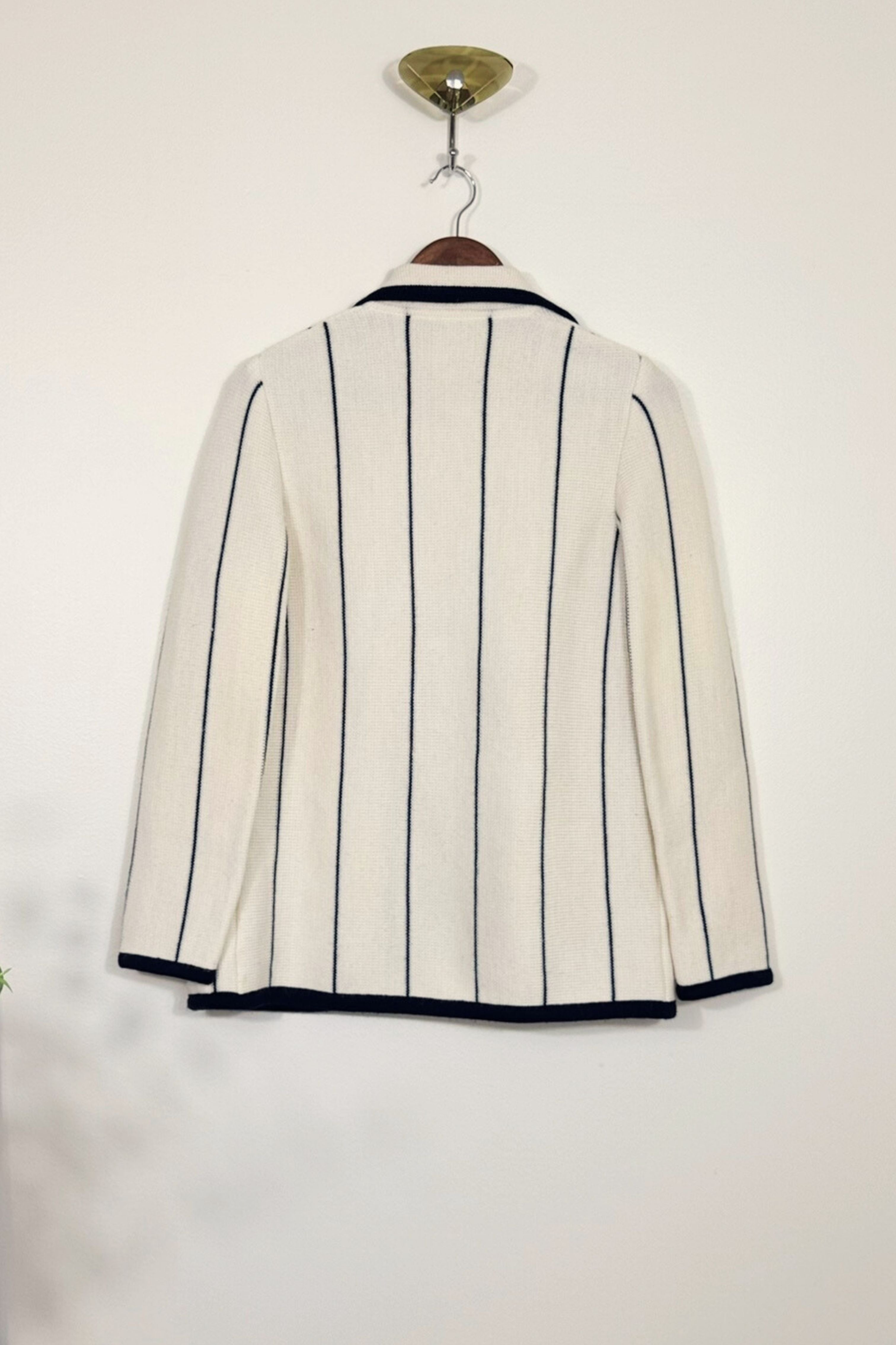 Gilet veste rayé écru
