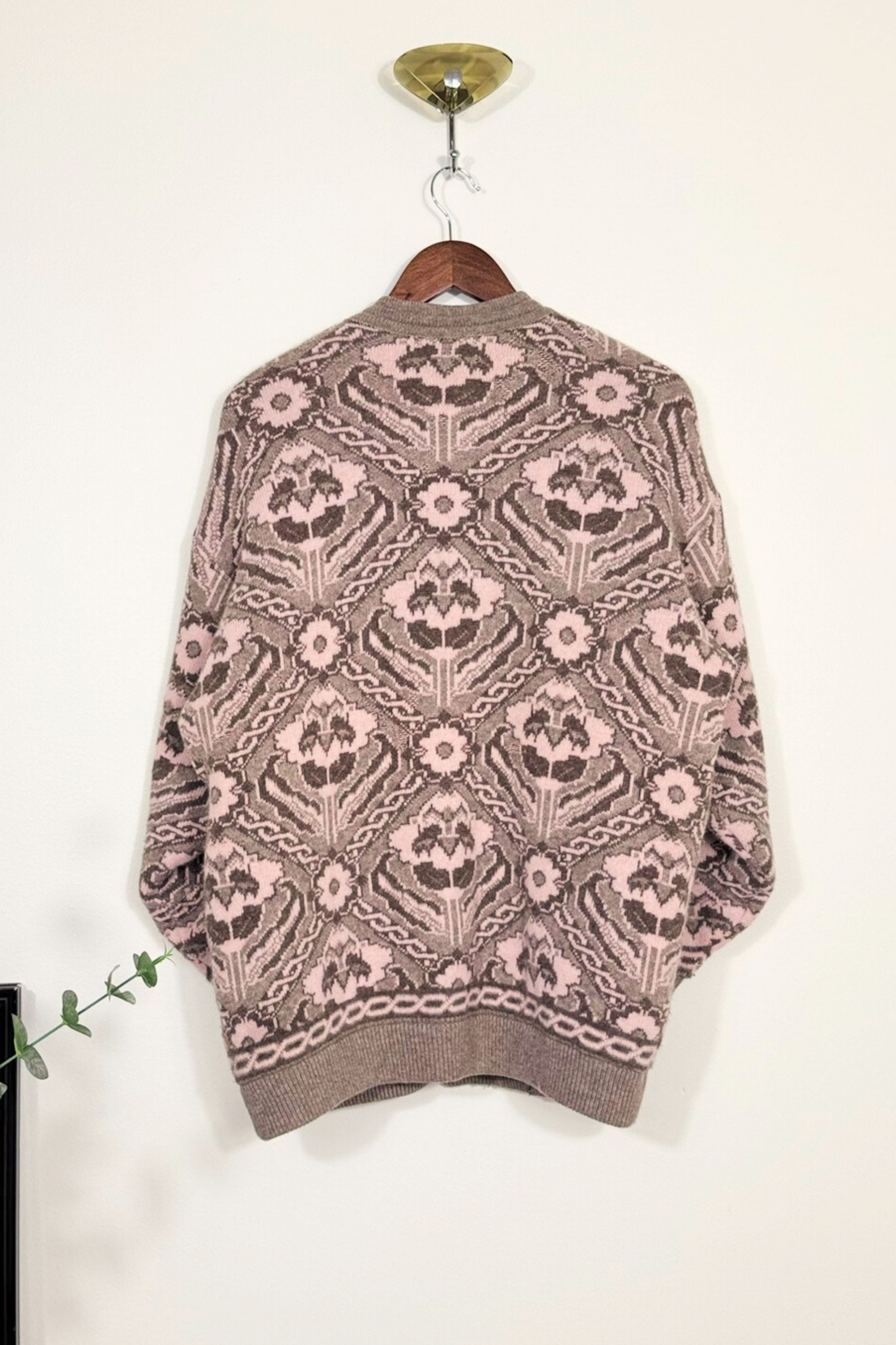 Gilet veste mohair à motifs gris