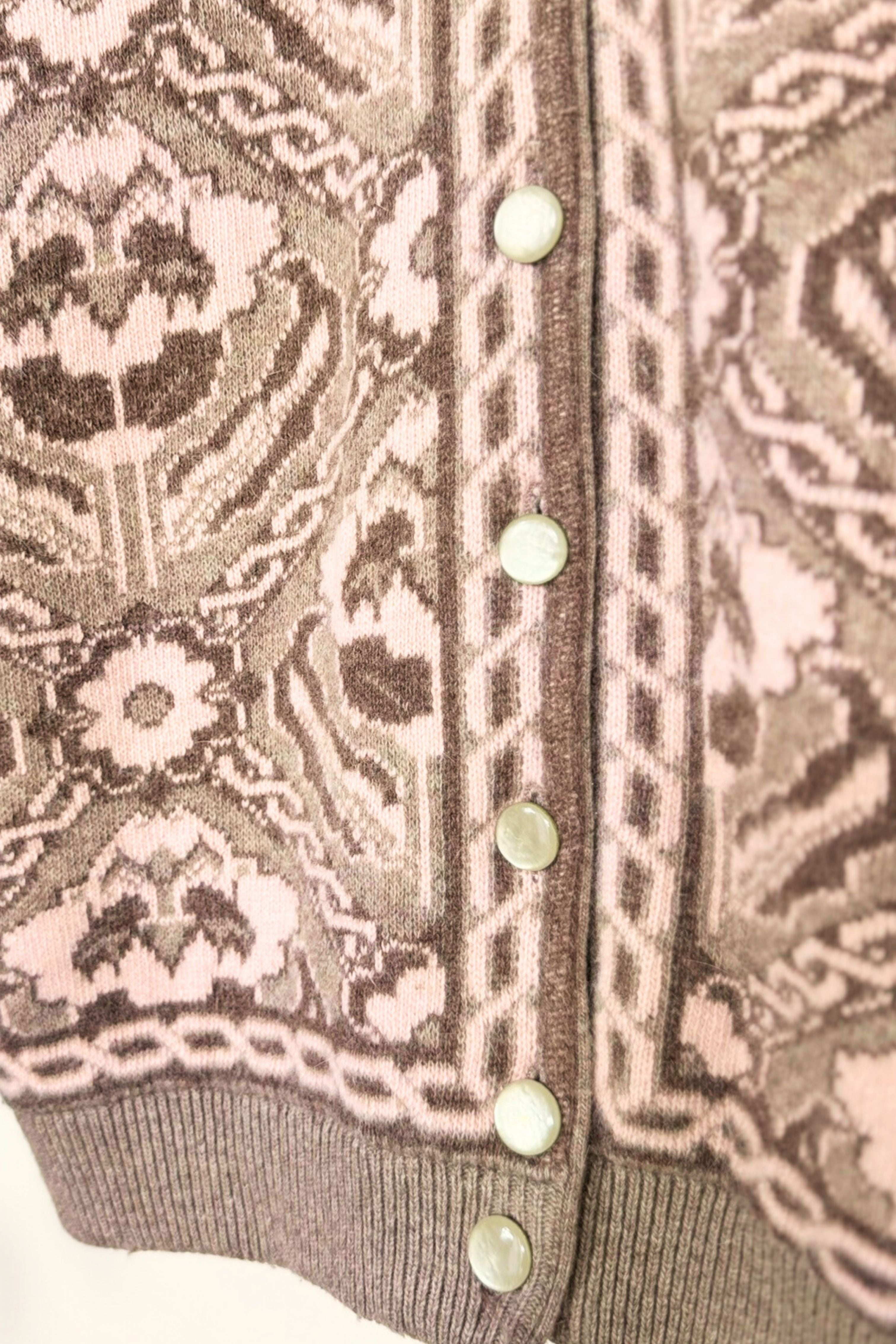 Gilet veste mohair à motifs gris