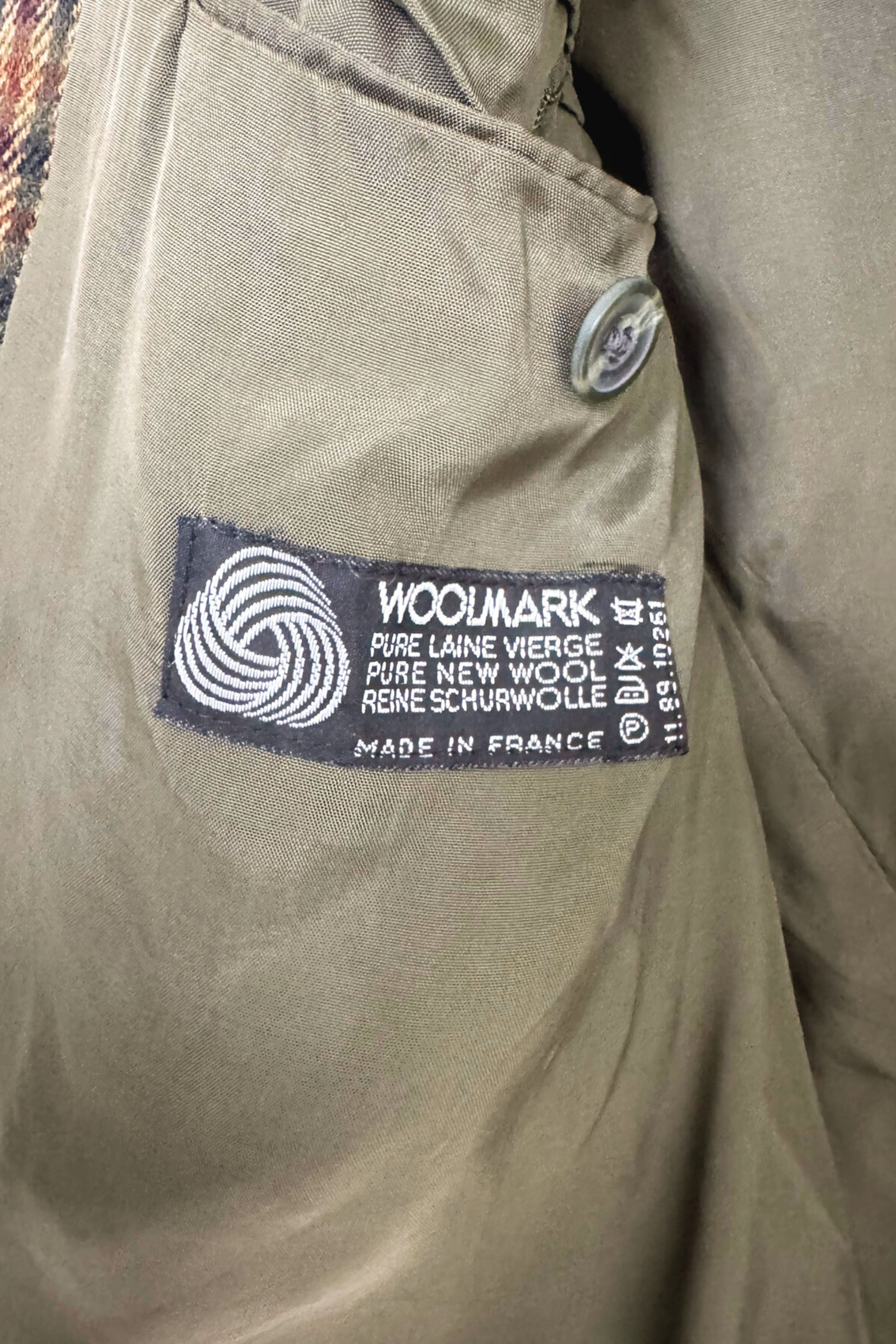 Veste en laine à carreaux marron