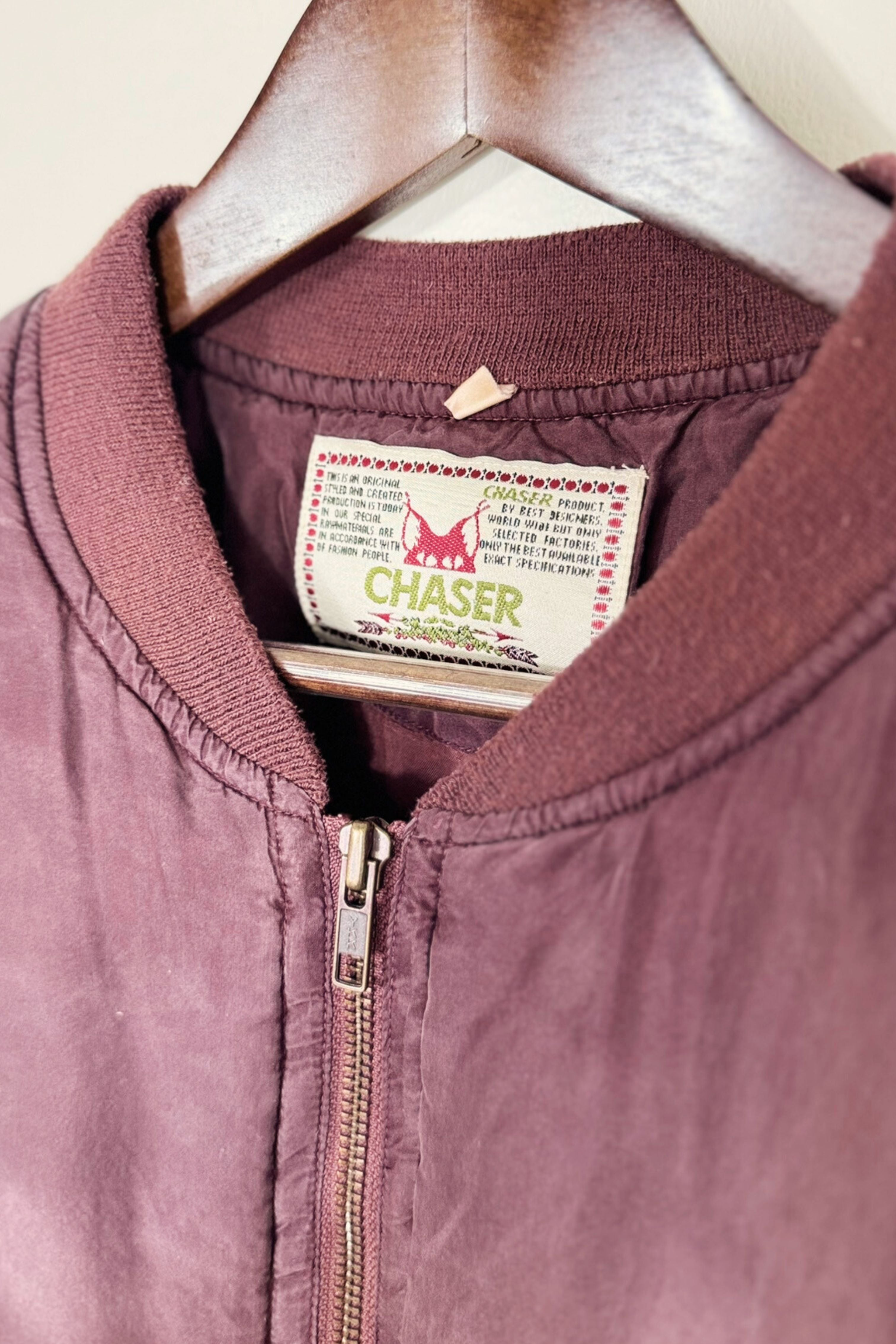Veste bomber en soie chaud bordeaux