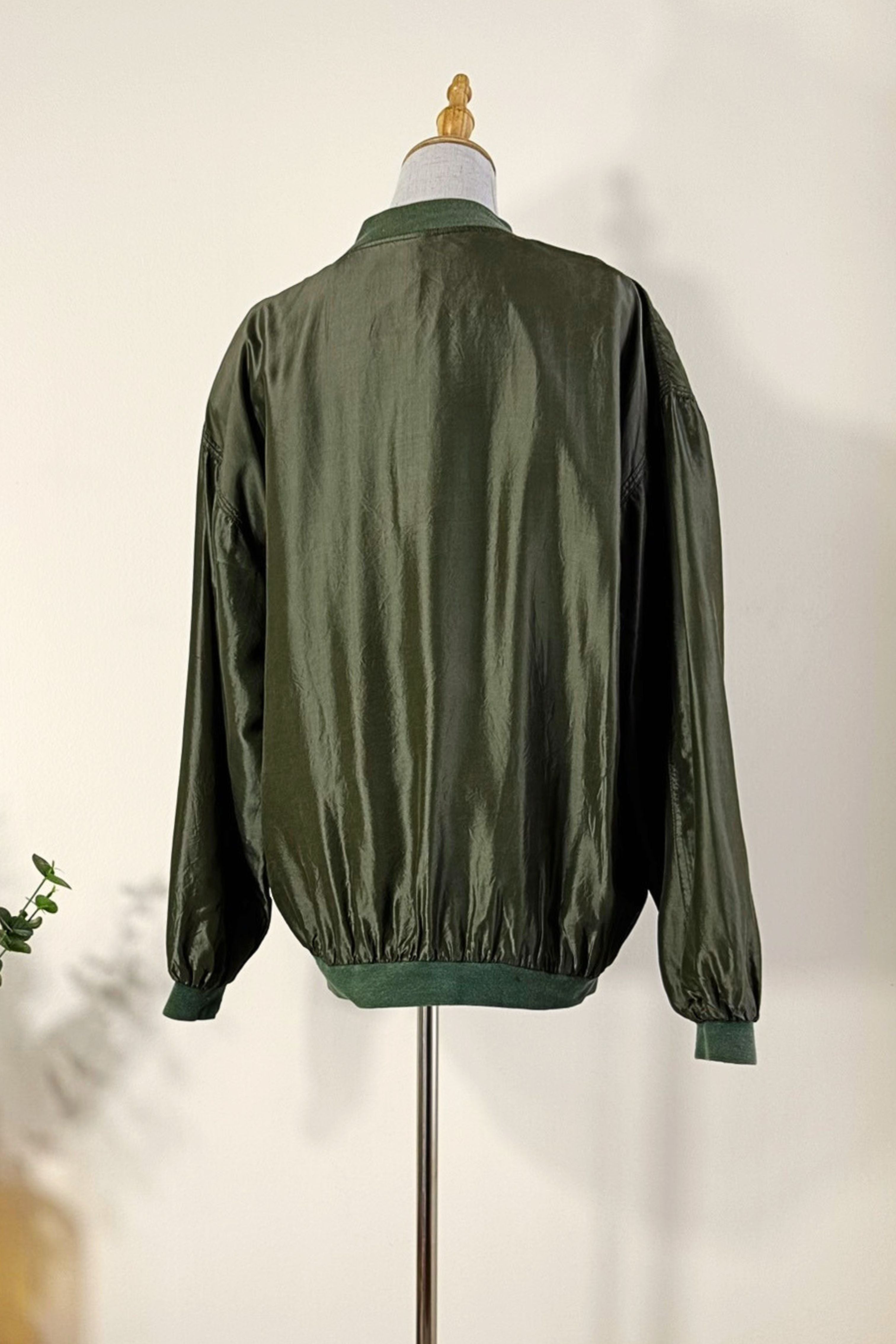 Veste bomber Armani en soie kaki