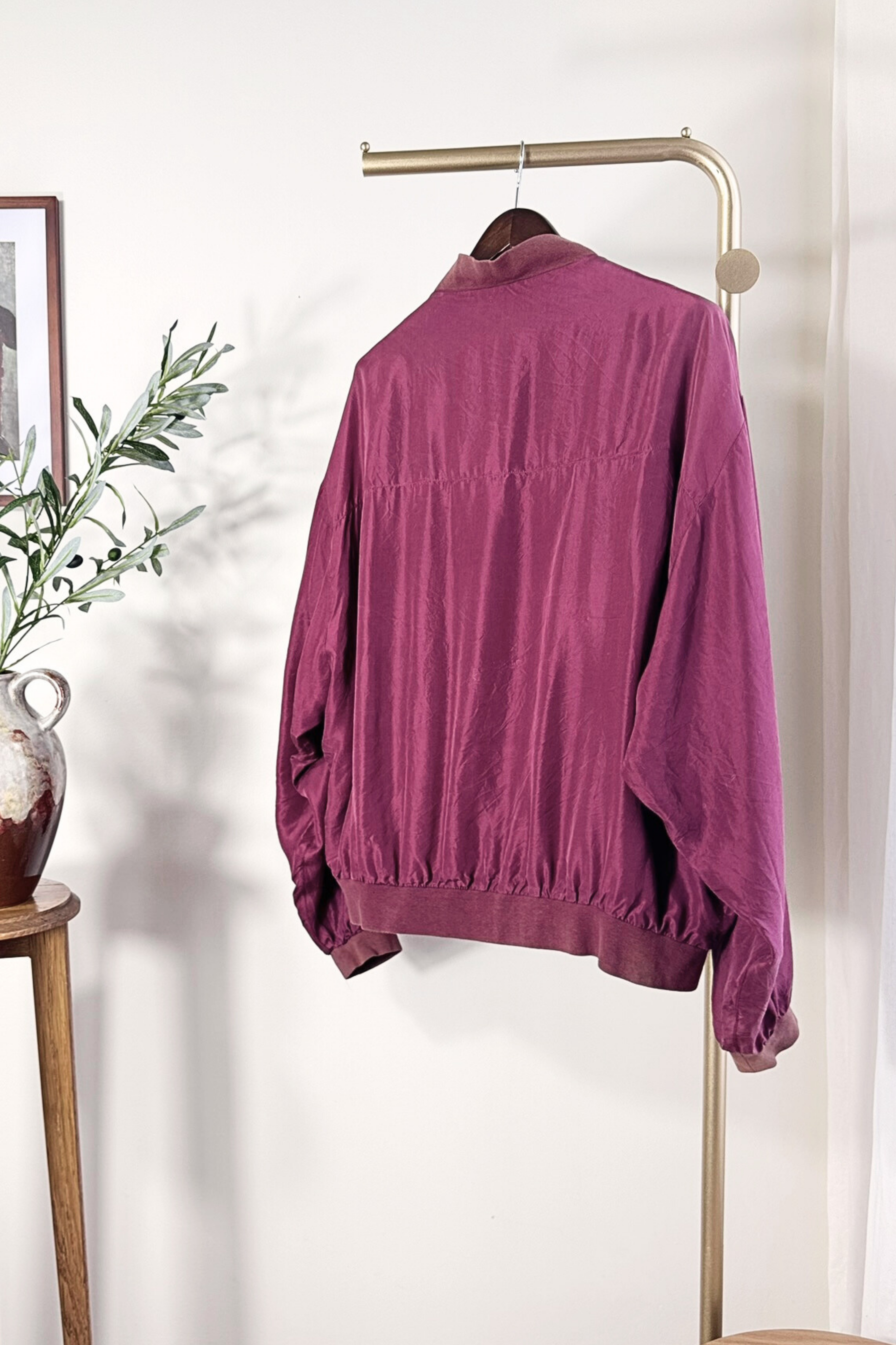 Pink silk bomber jacket