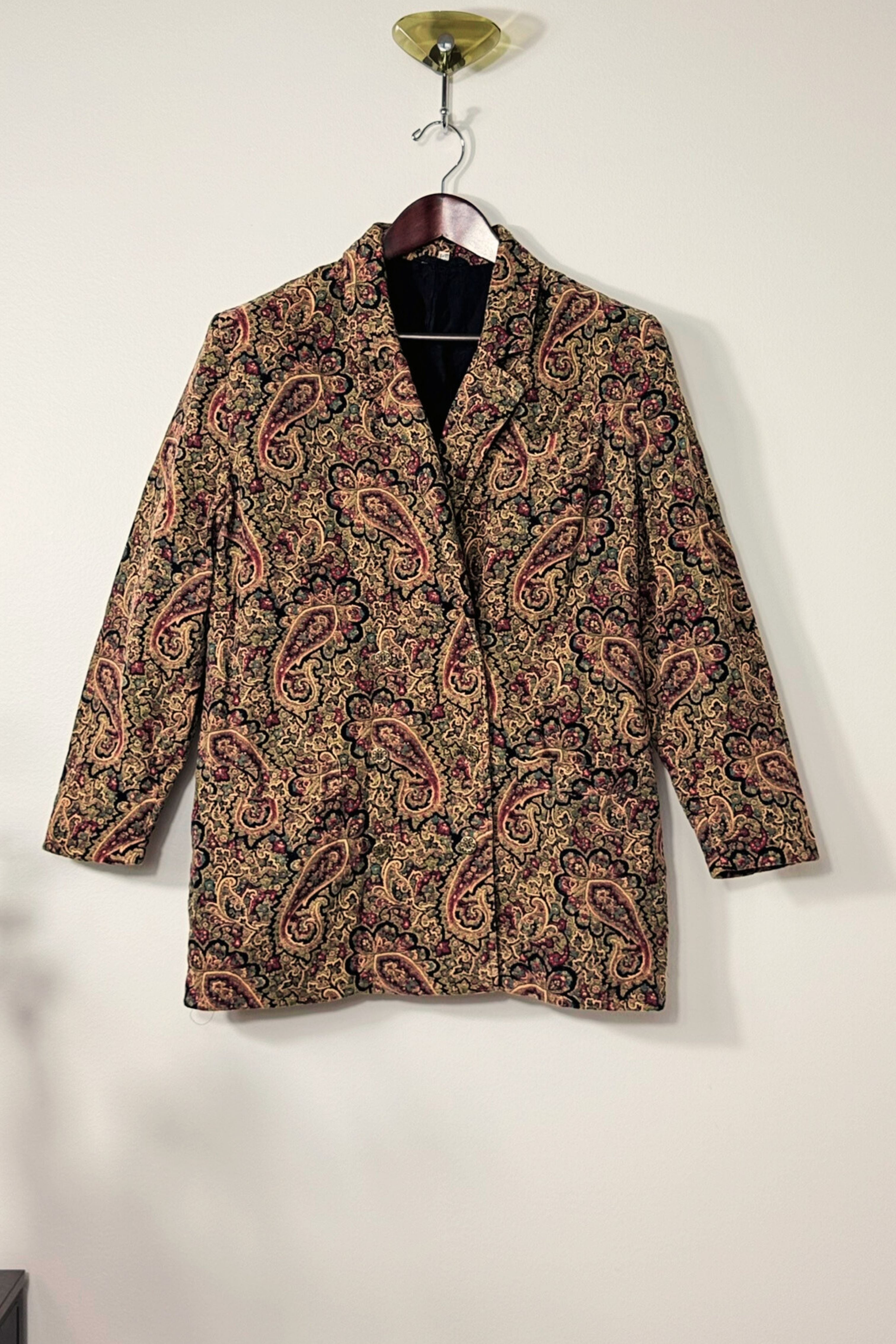 Veste de tailleur velours côtelé paisley