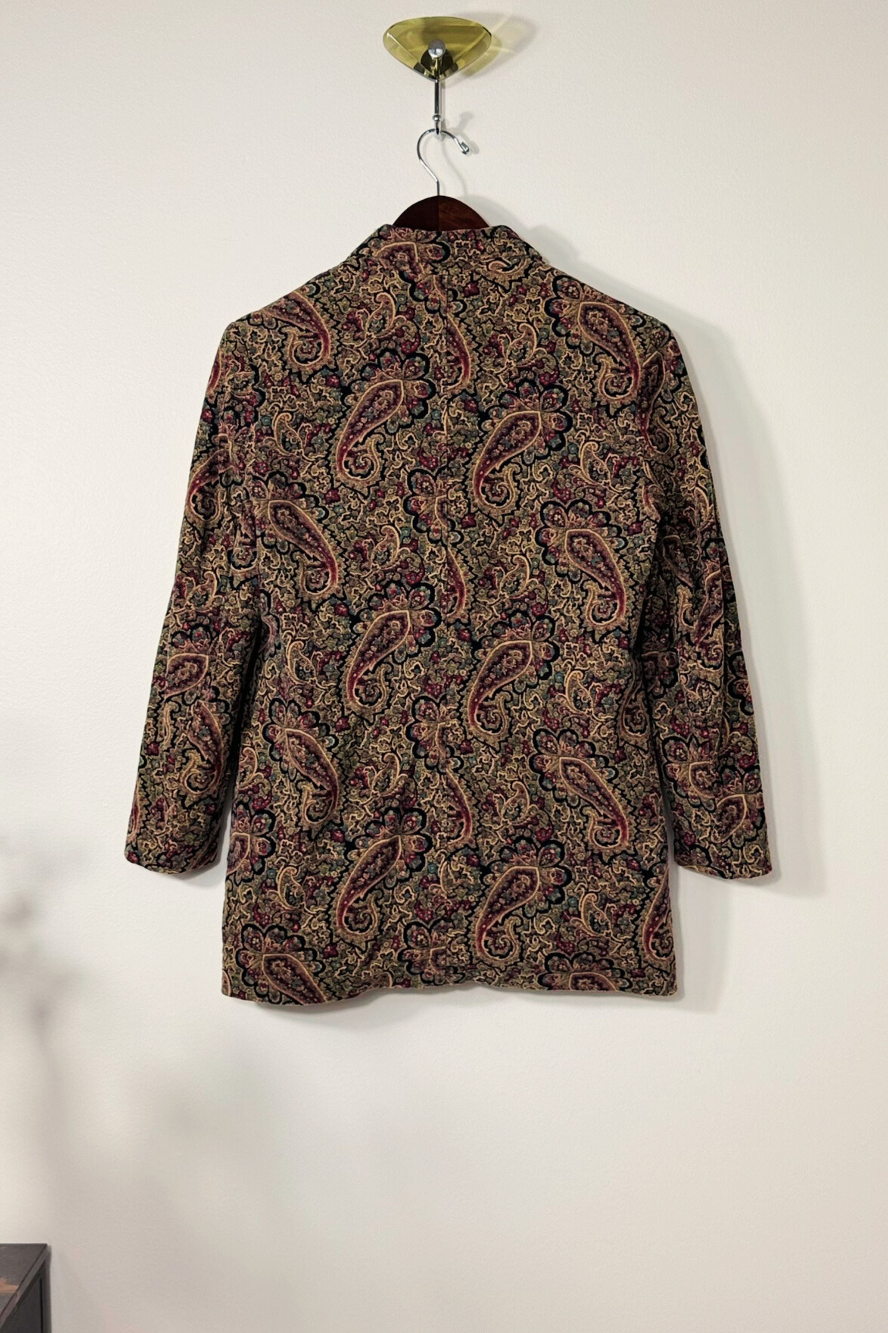 Veste de tailleur velours côtelé paisley