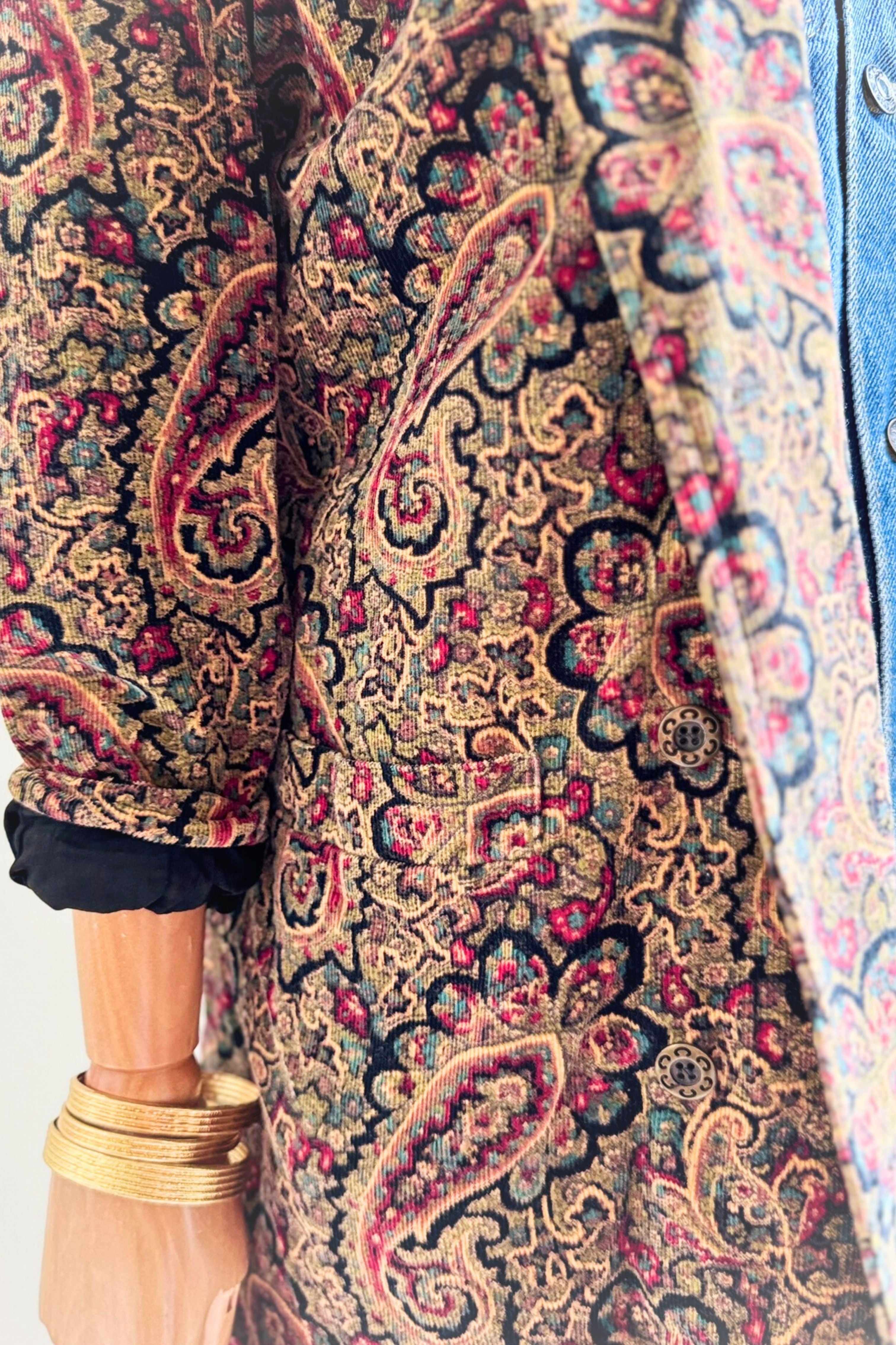 Veste de tailleur velours côtelé paisley