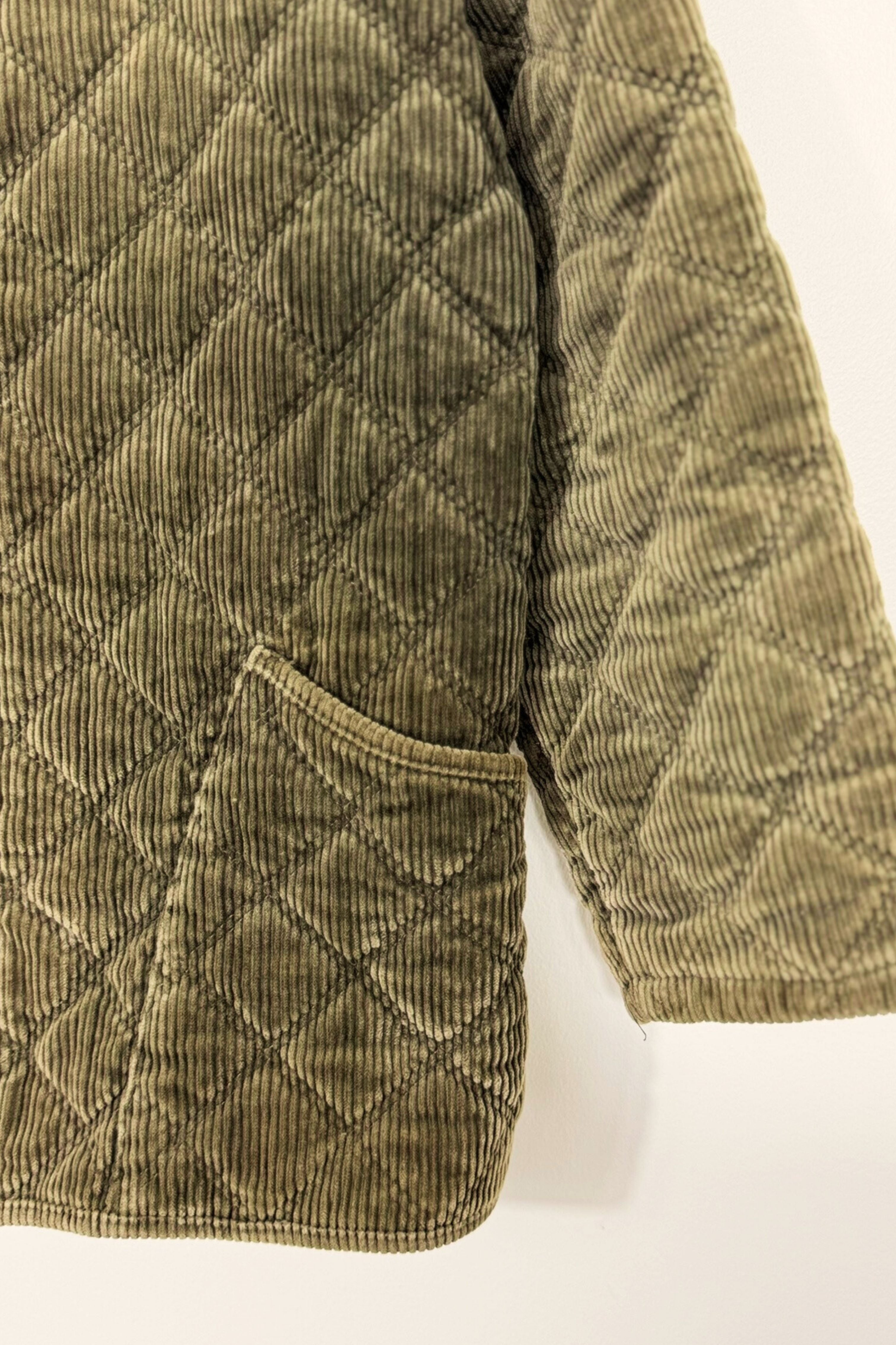 Manteau matelassé en velours kaki