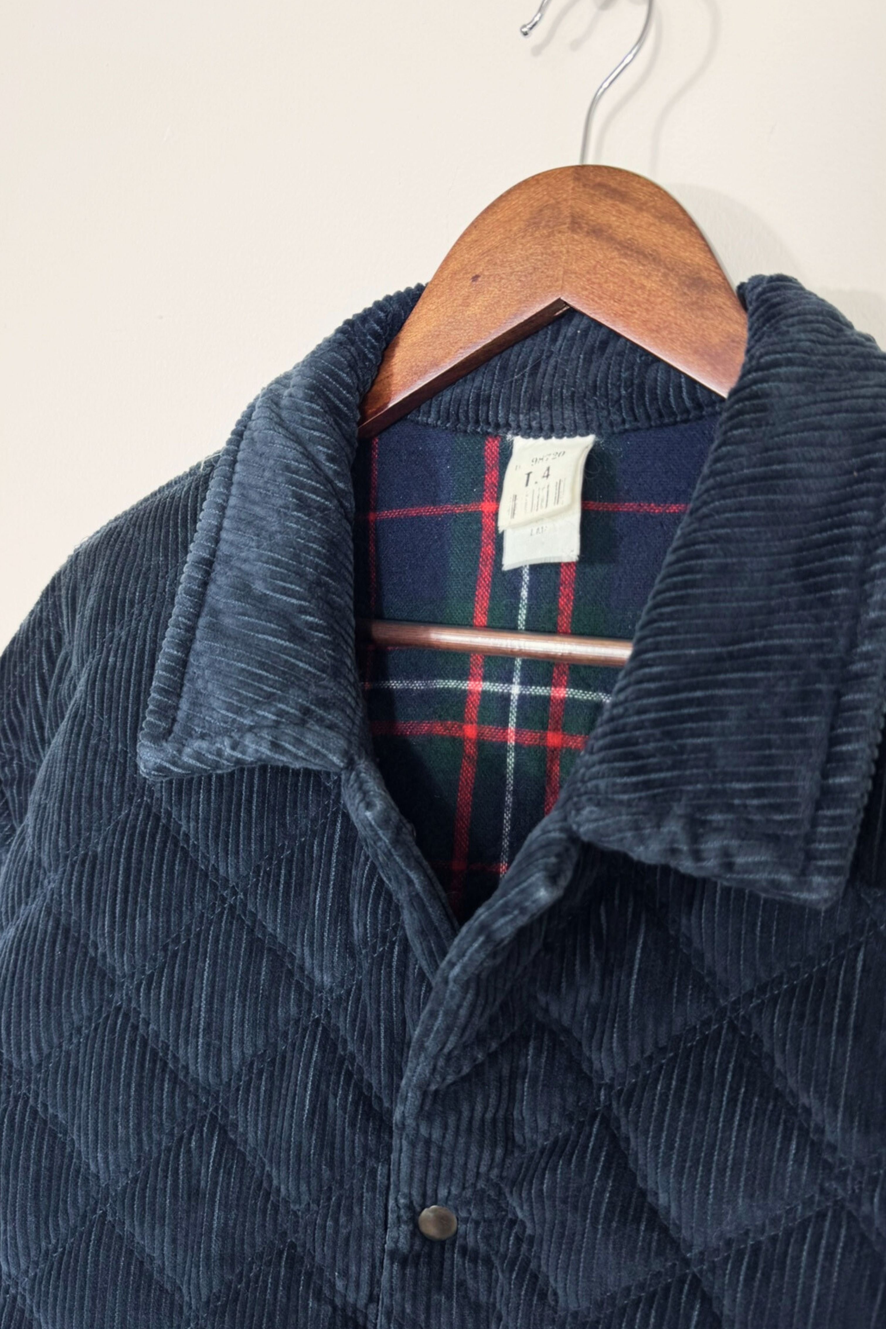 Manteau matelassé en velours marine