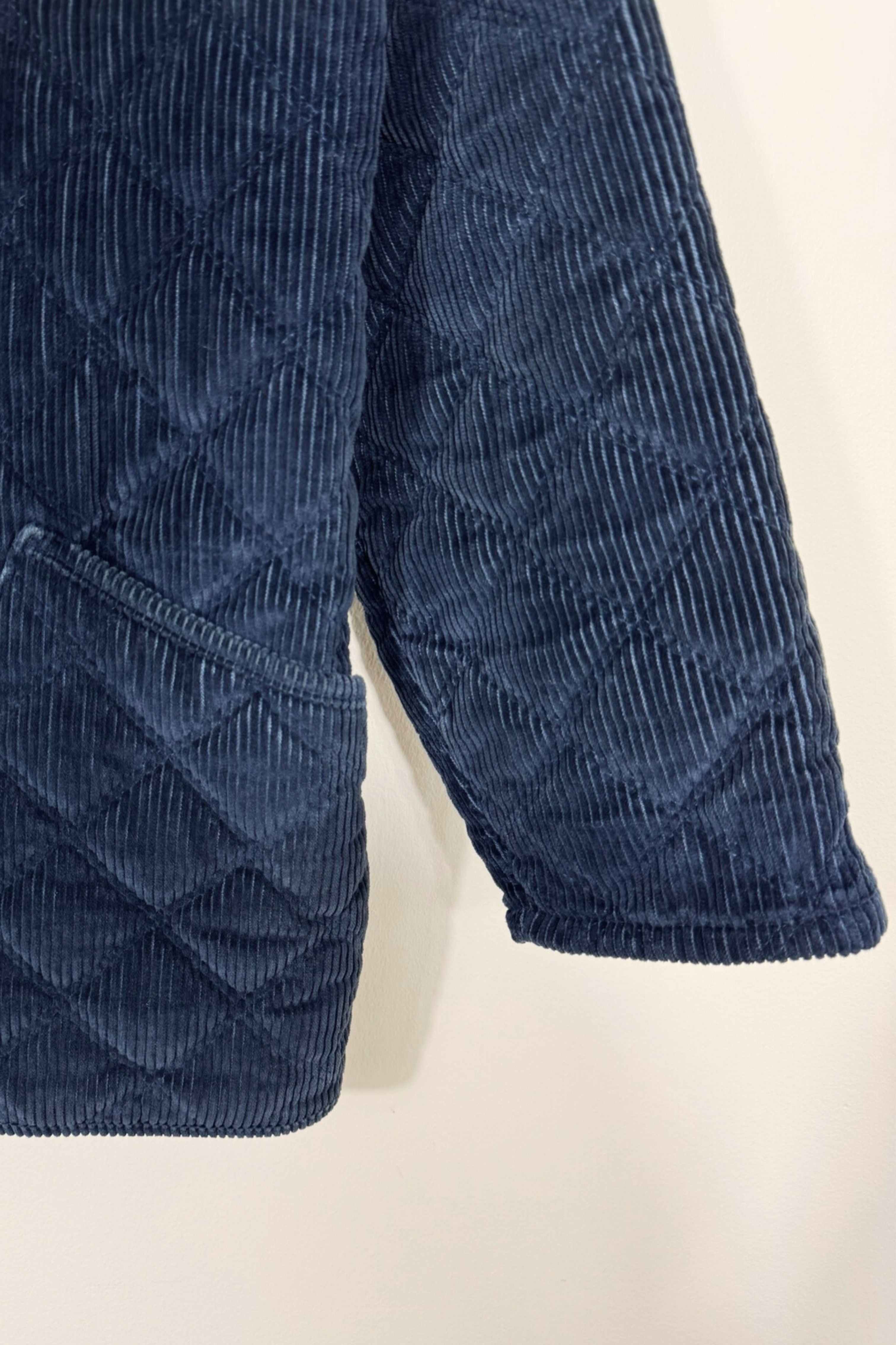 Manteau matelassé en velours marine