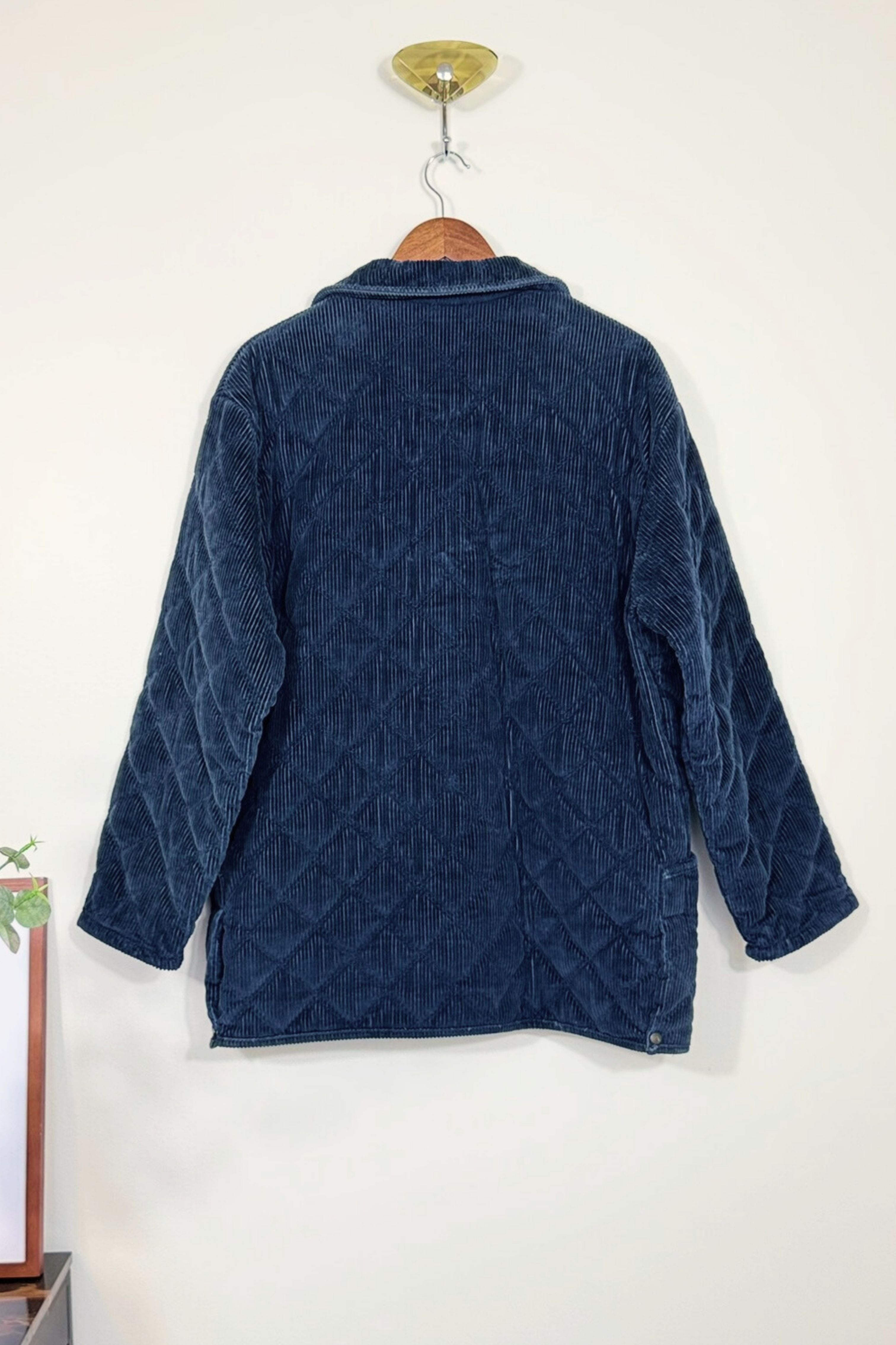 Manteau matelassé en velours marine