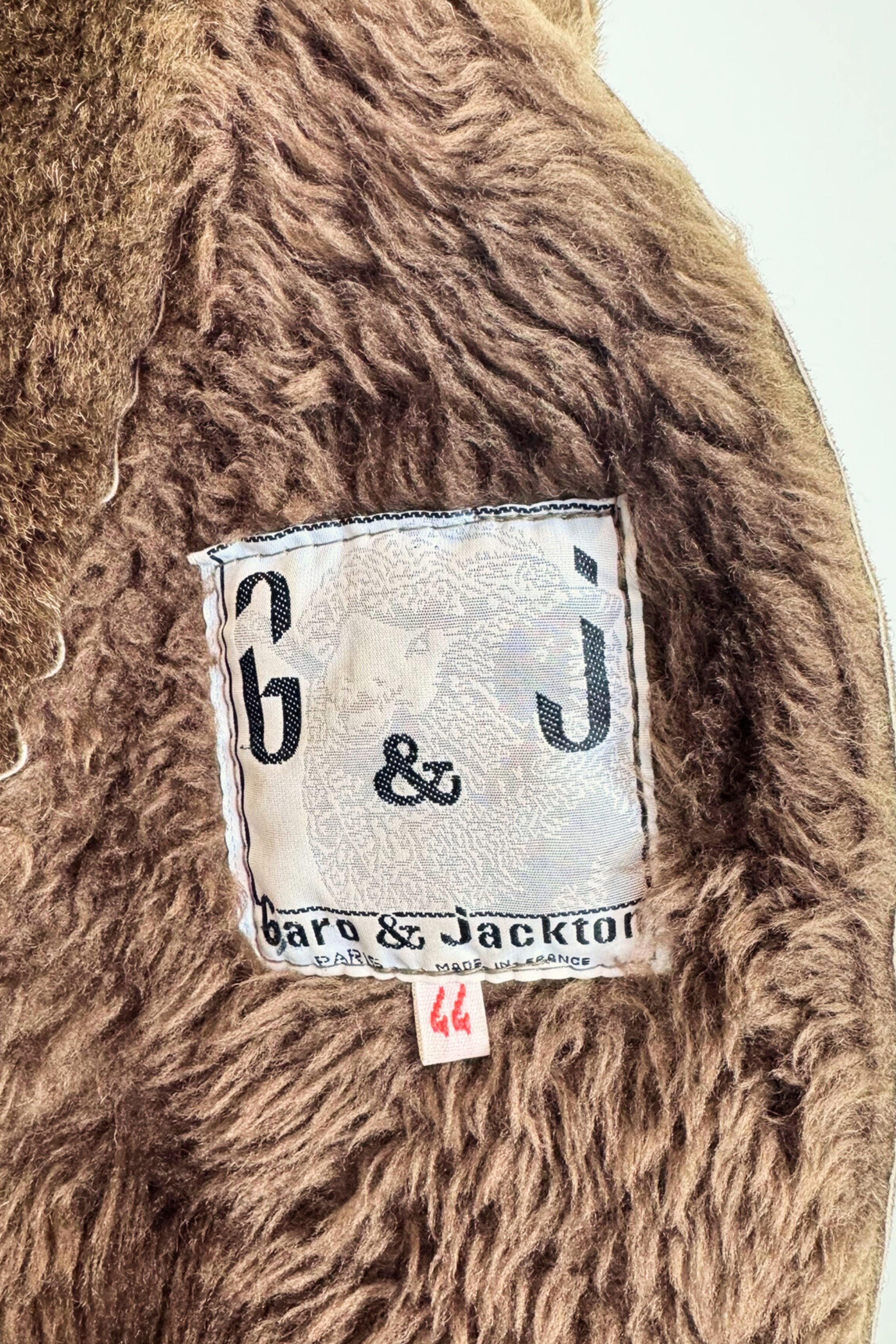 Manteau peau lainée marron clair