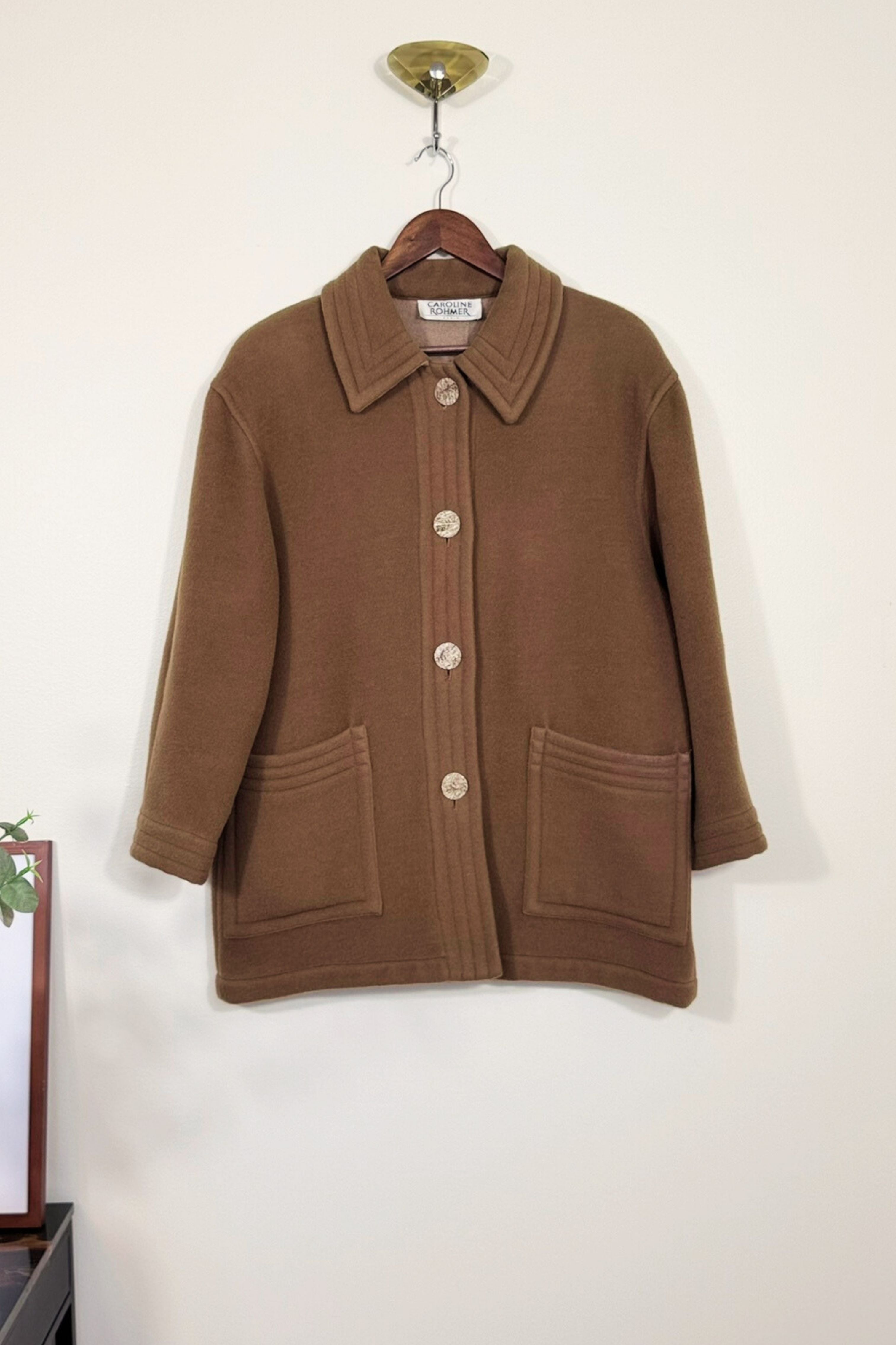 Manteau mi long en laine beige camel