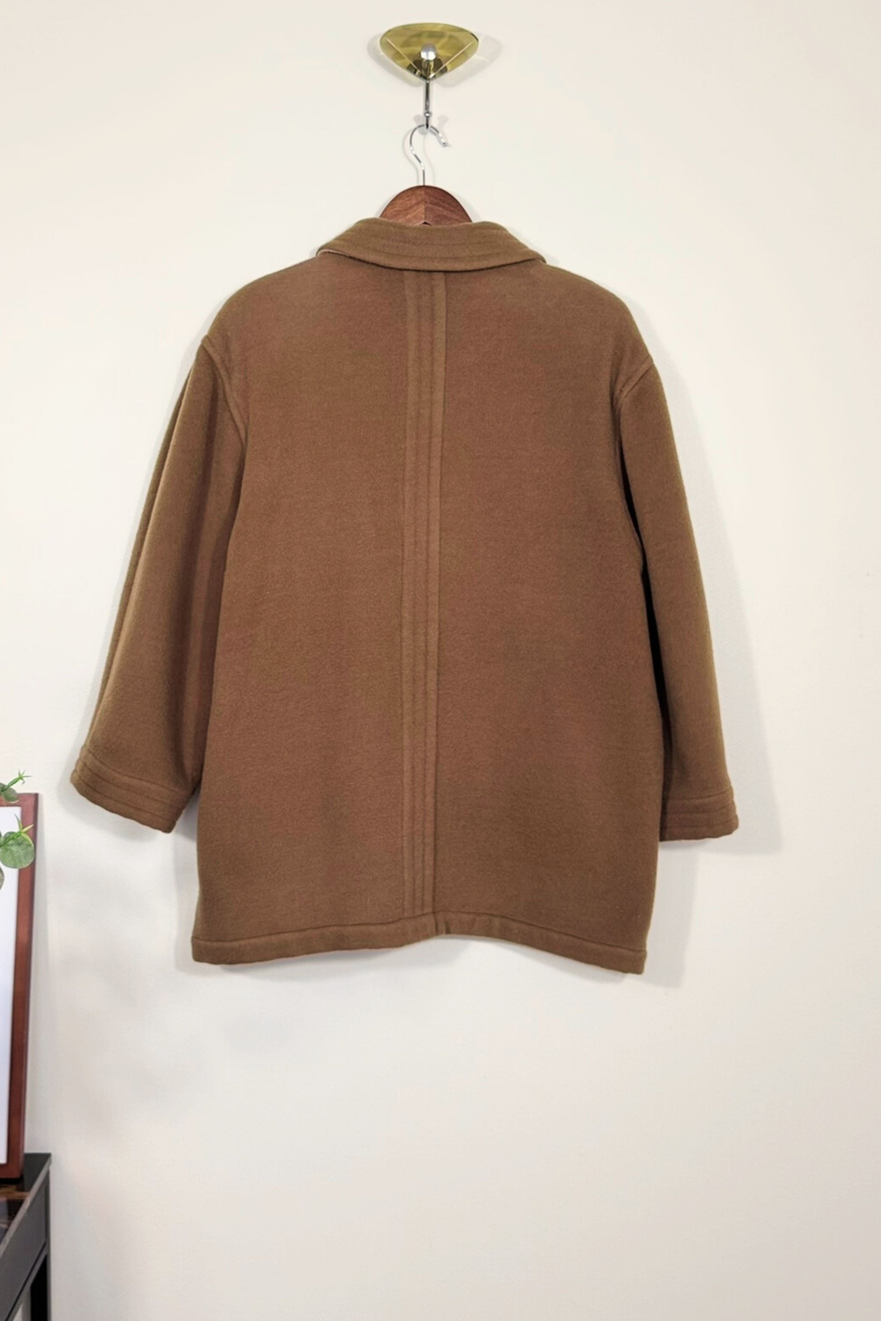 Manteau mi long en laine beige camel