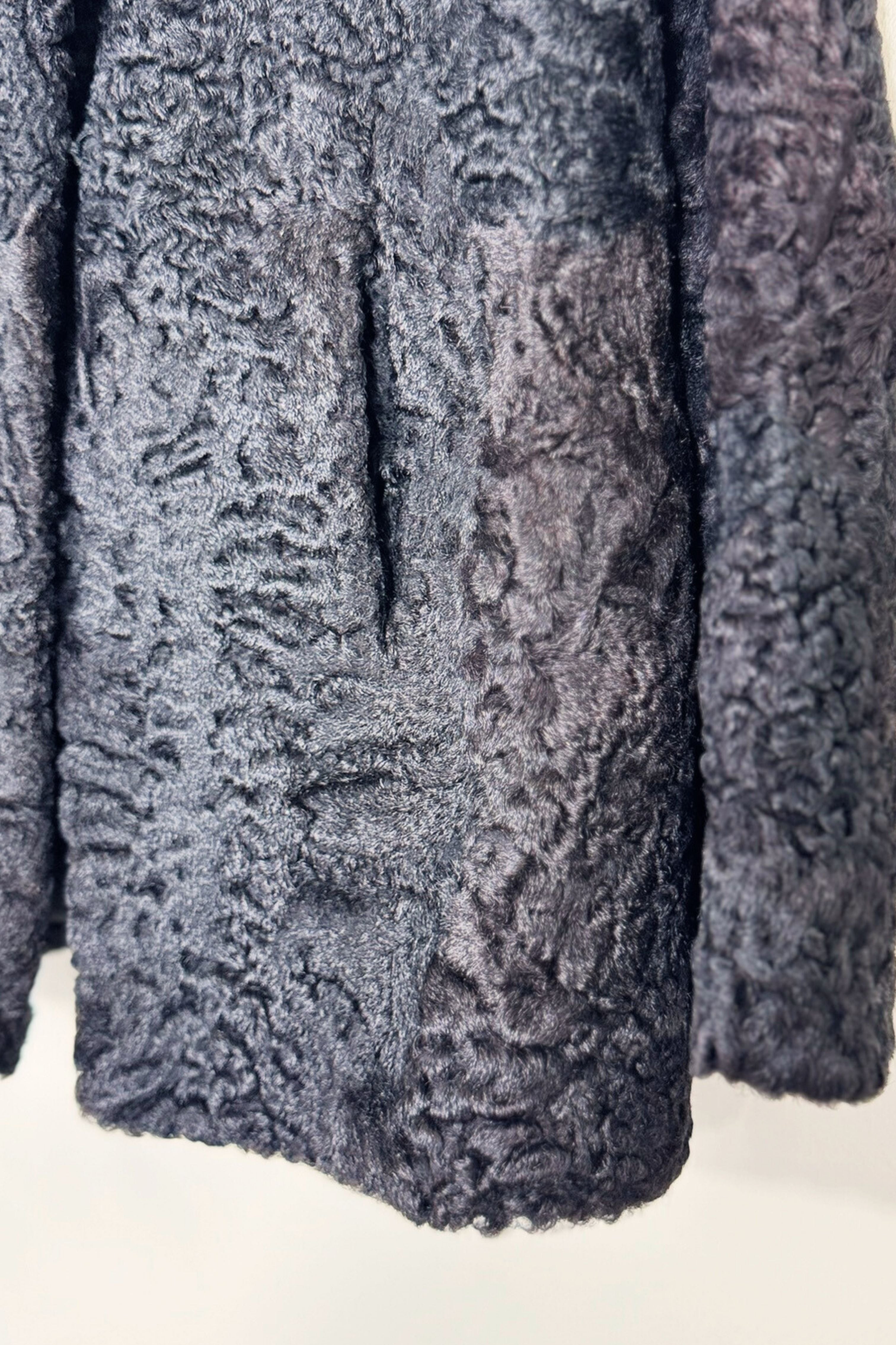 Veste fourrure astrakan noire