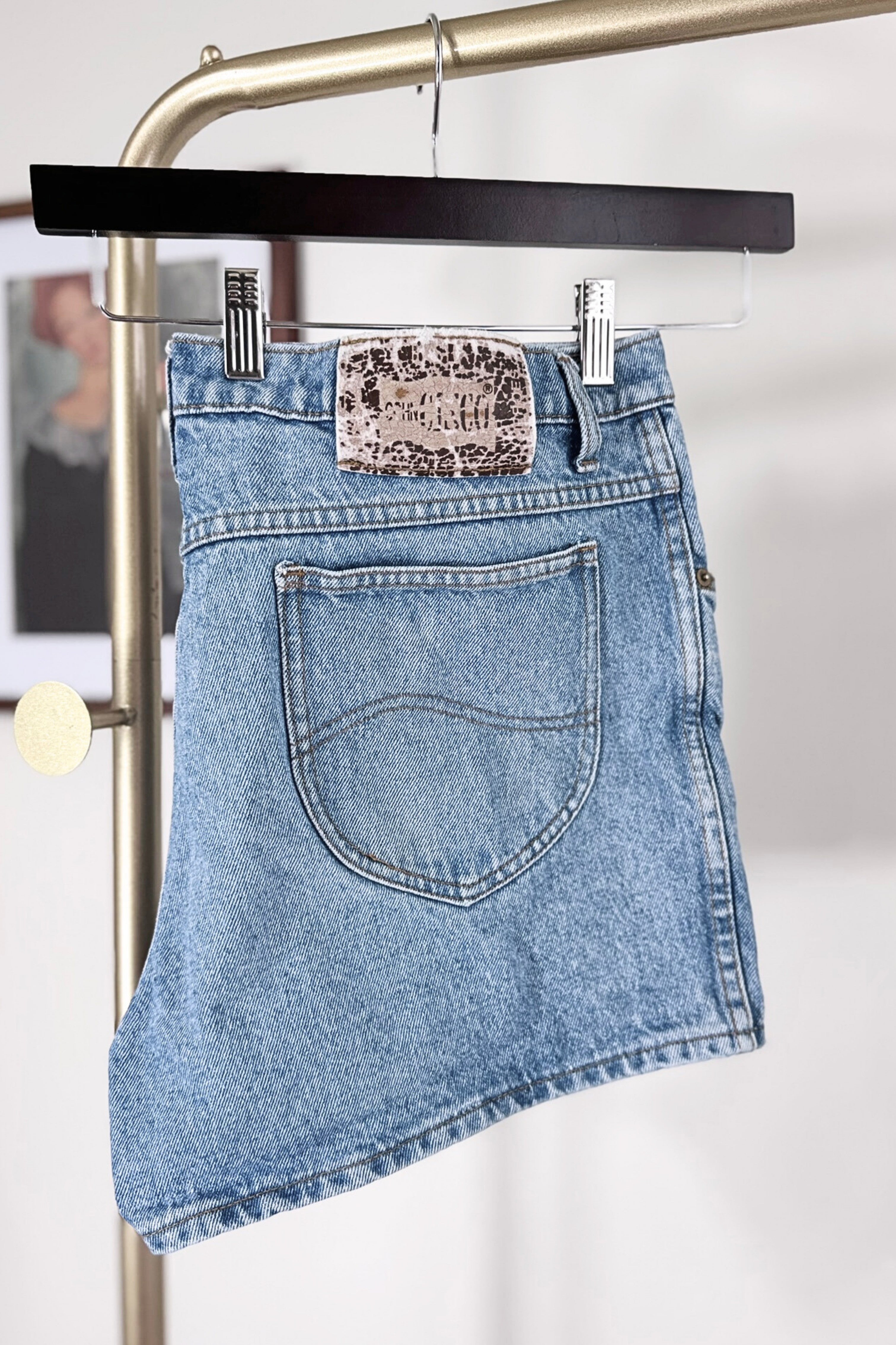 Short en jeans court large denim moyen