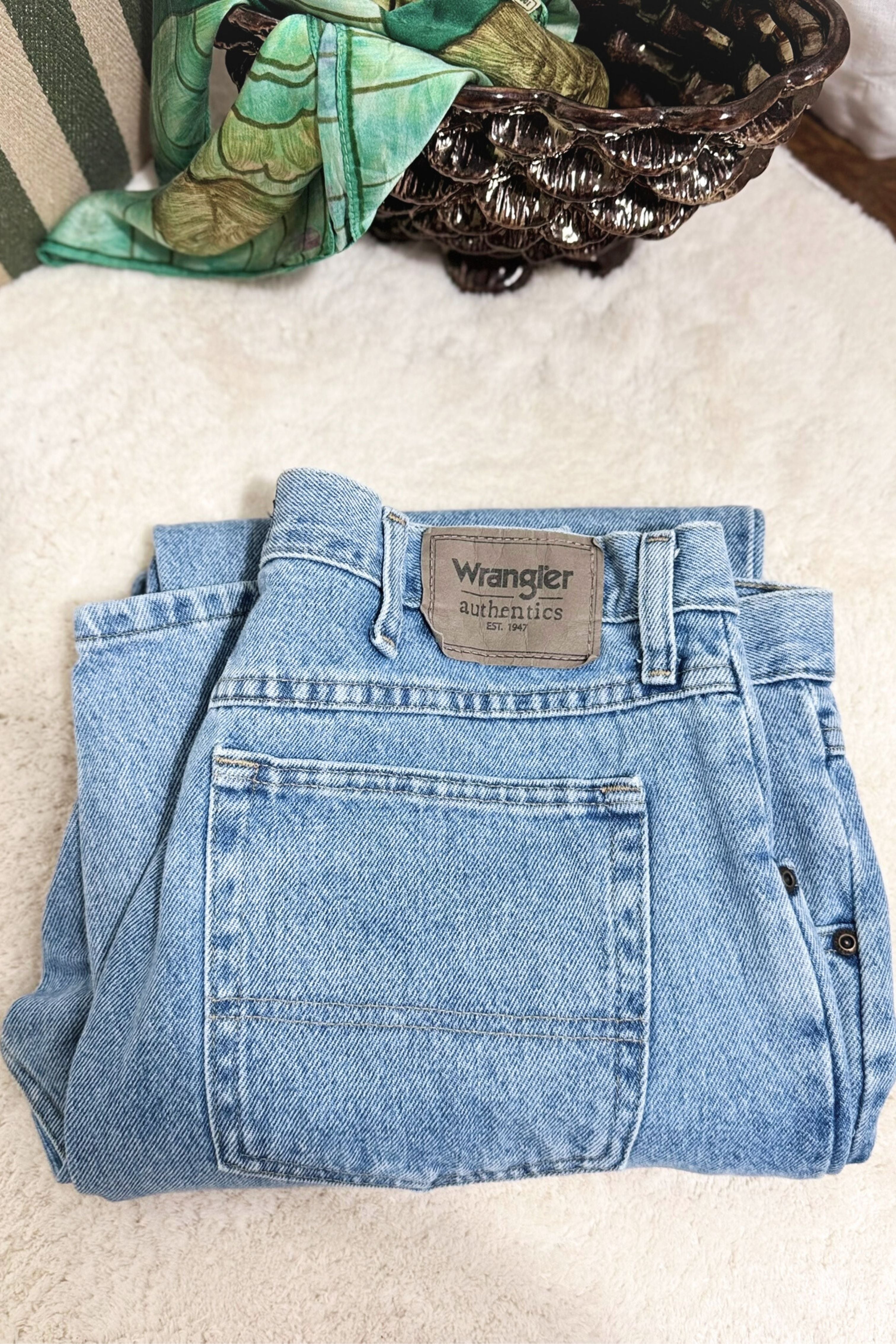 Jeans Wrangler droit W36 x L32 bleu moyen