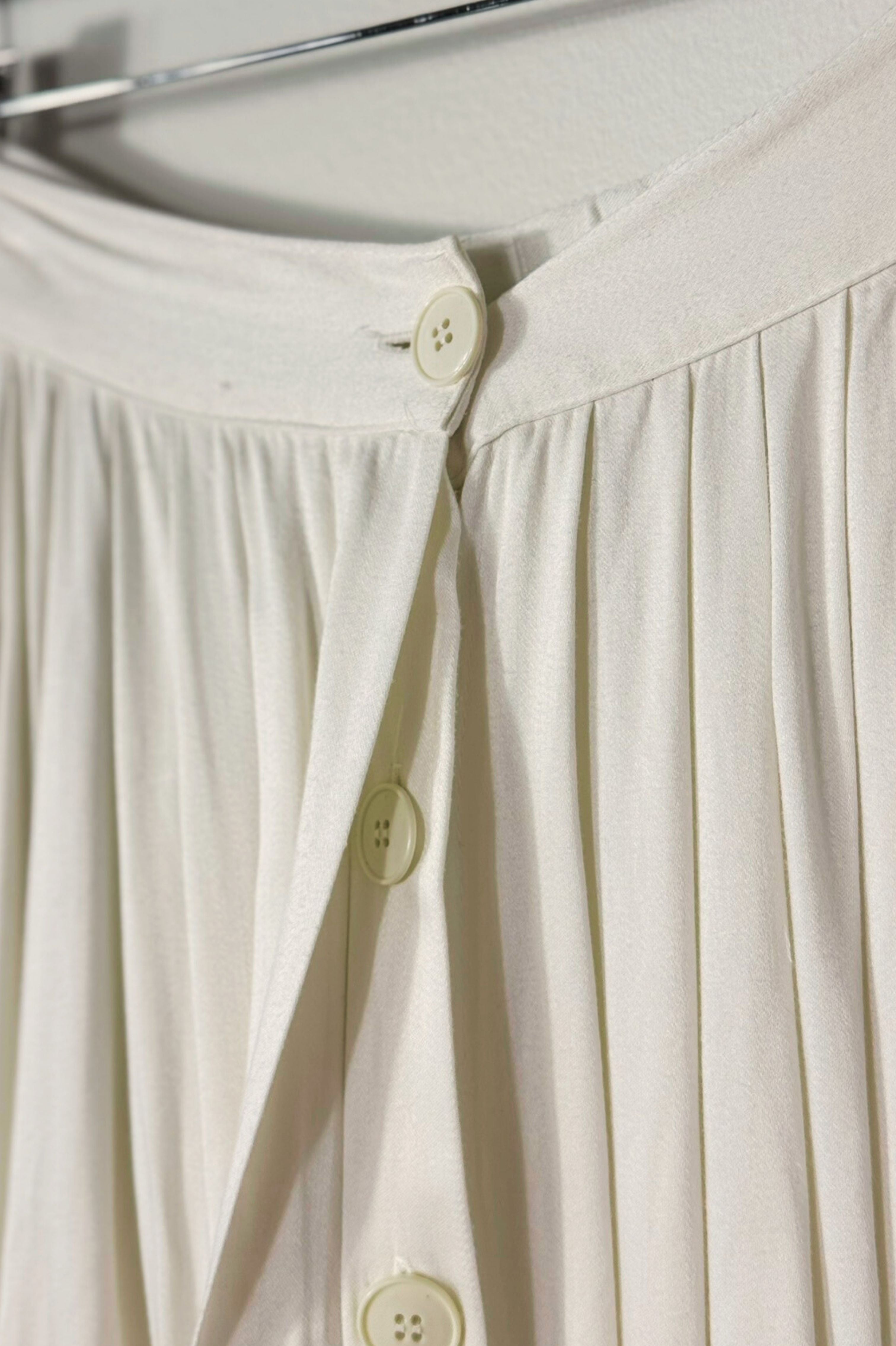 Jupe midi en coton boutonnée blanche