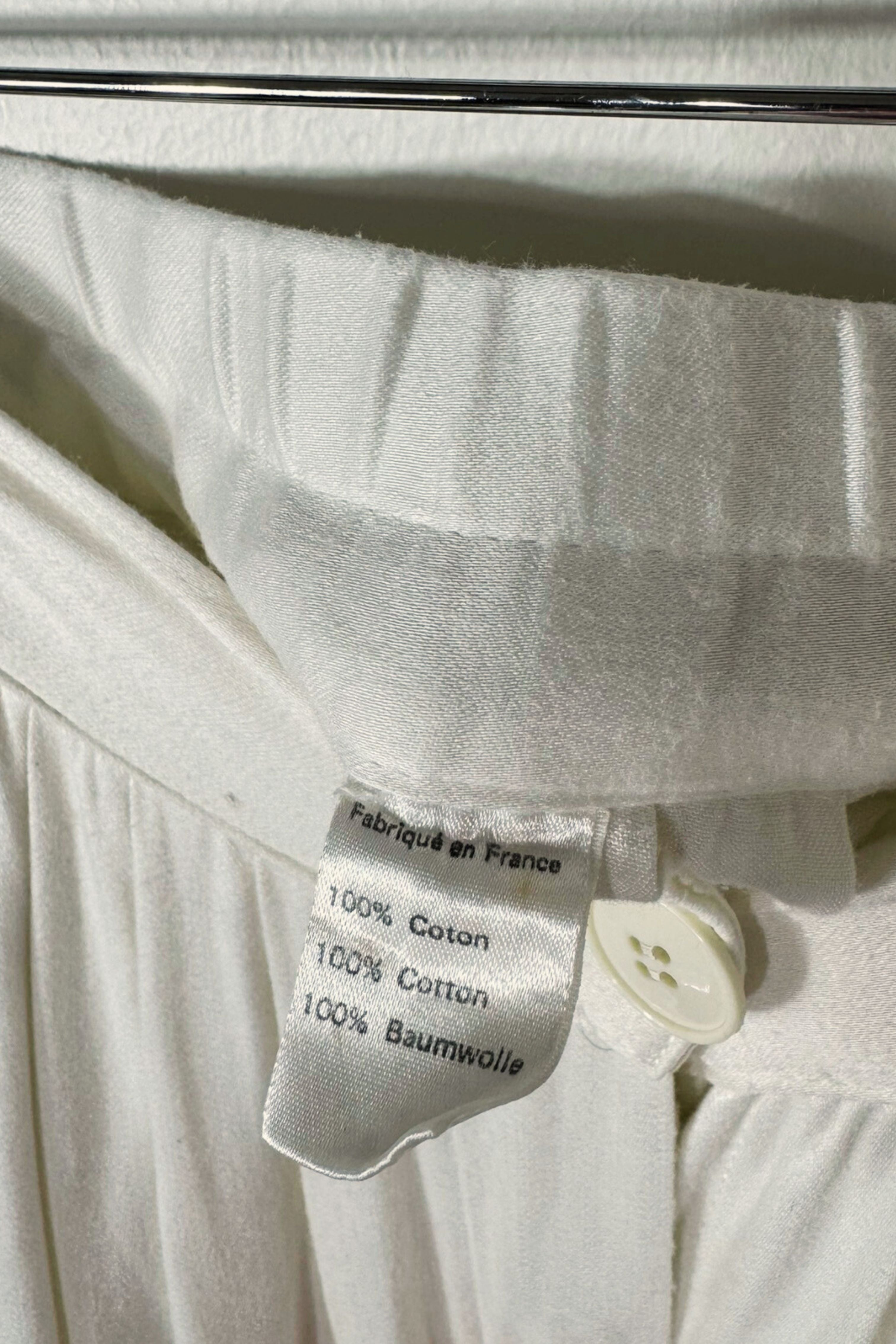 Jupe midi en coton boutonnée blanche