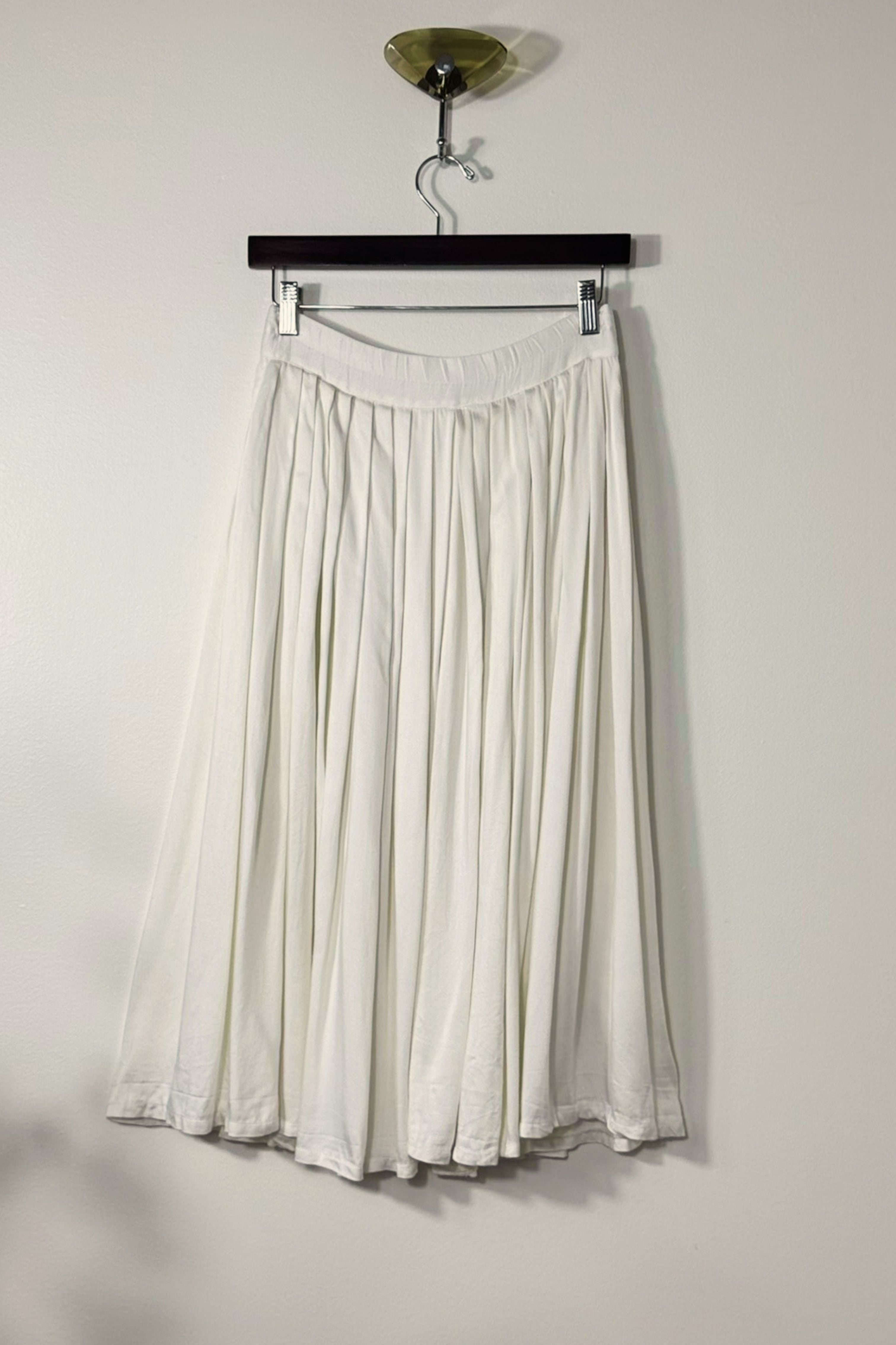 Jupe midi en coton boutonnée blanche