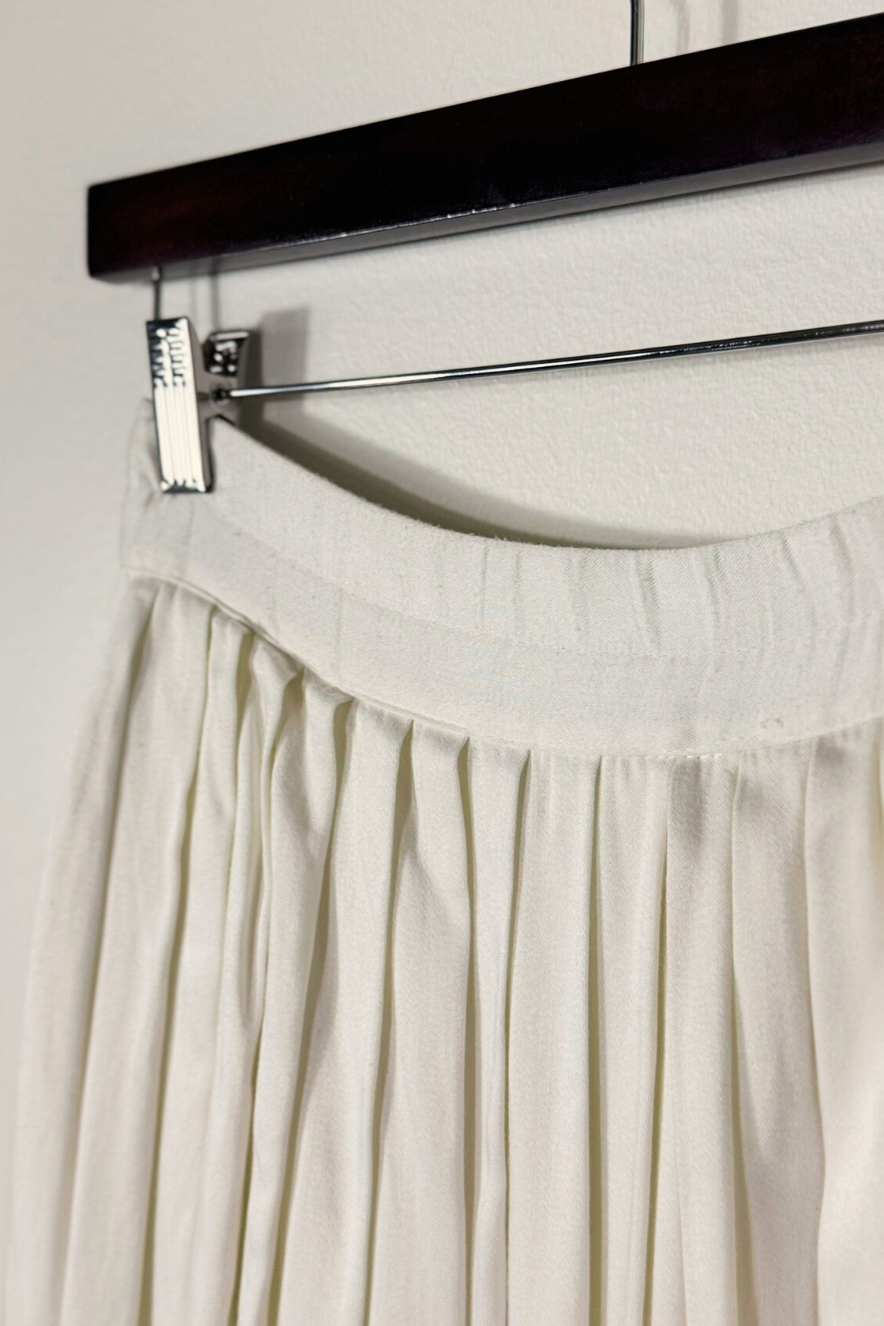 Jupe midi en coton boutonnée blanche