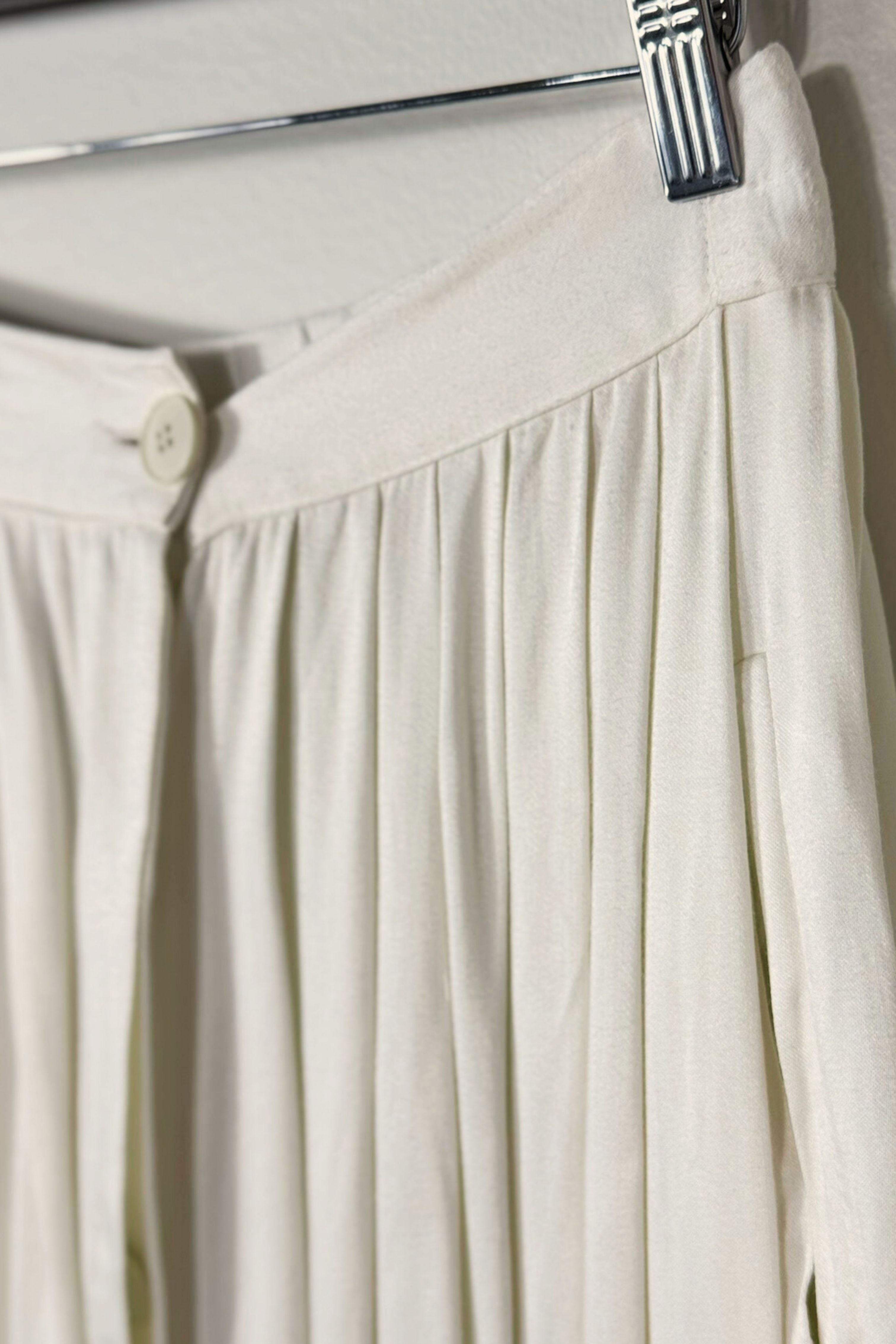 Jupe midi en coton boutonnée blanche