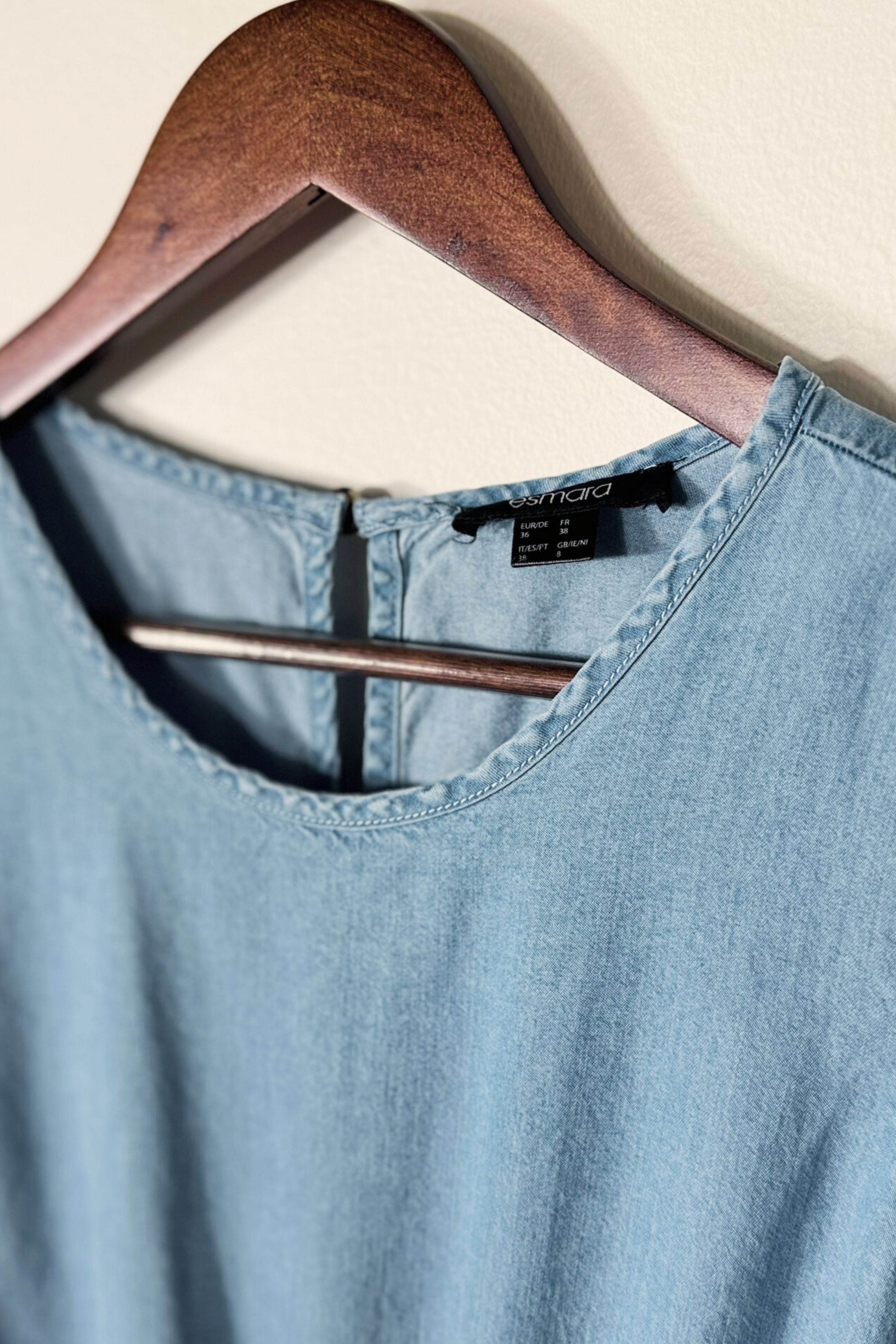 Robe midi en chambray bleu