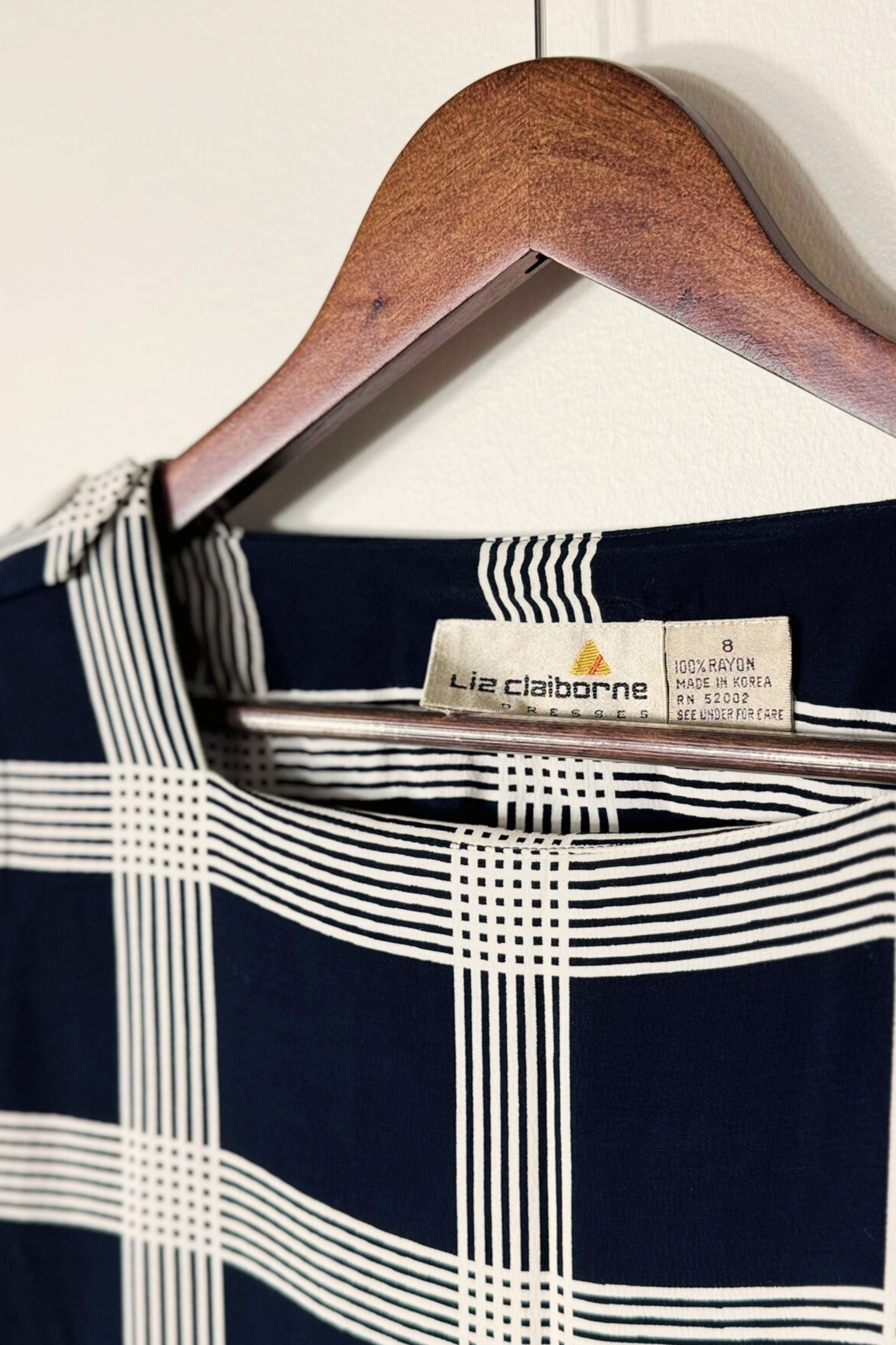Robe midi à carreaux marine