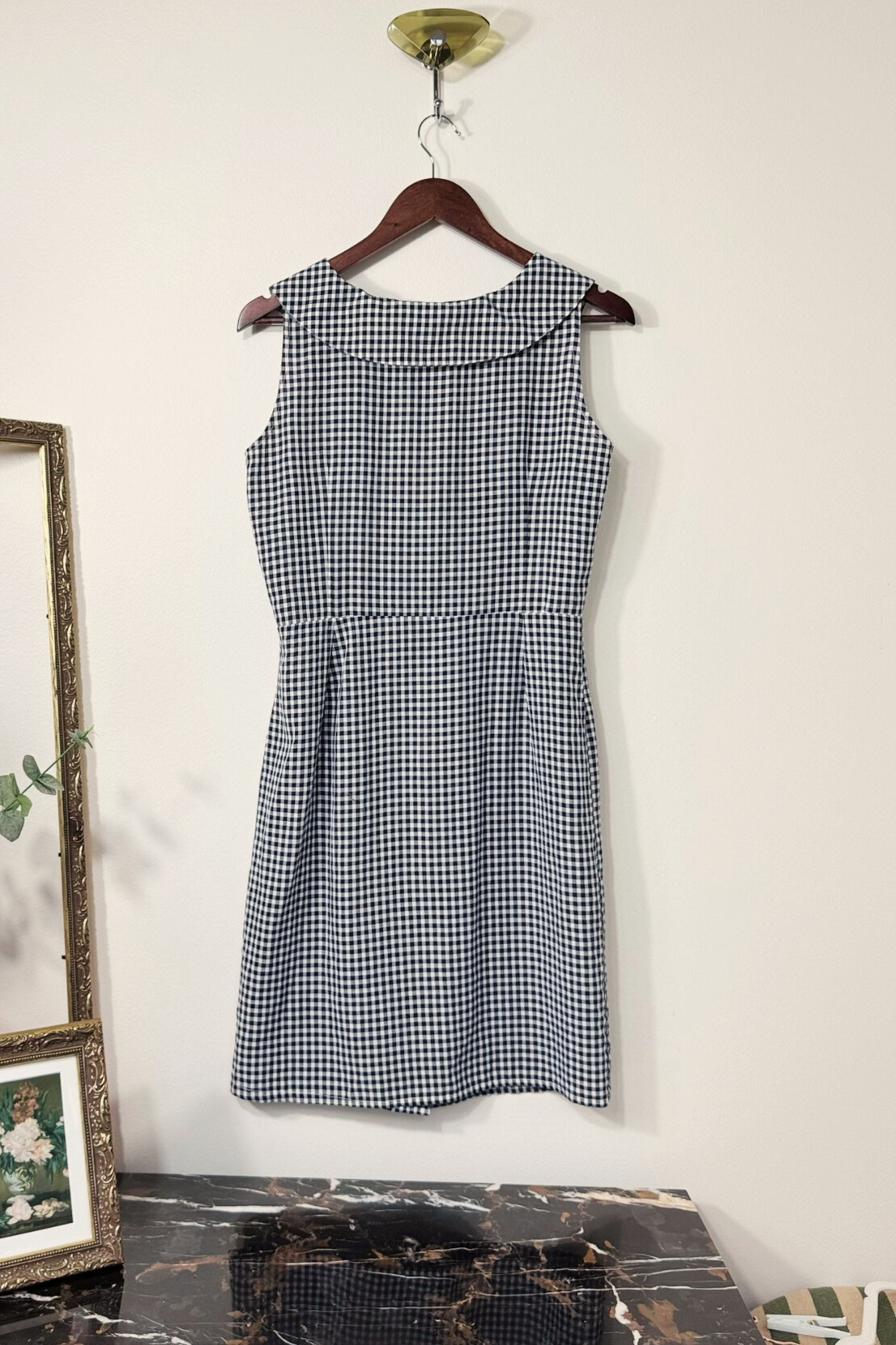 Robe courte vichy marine
