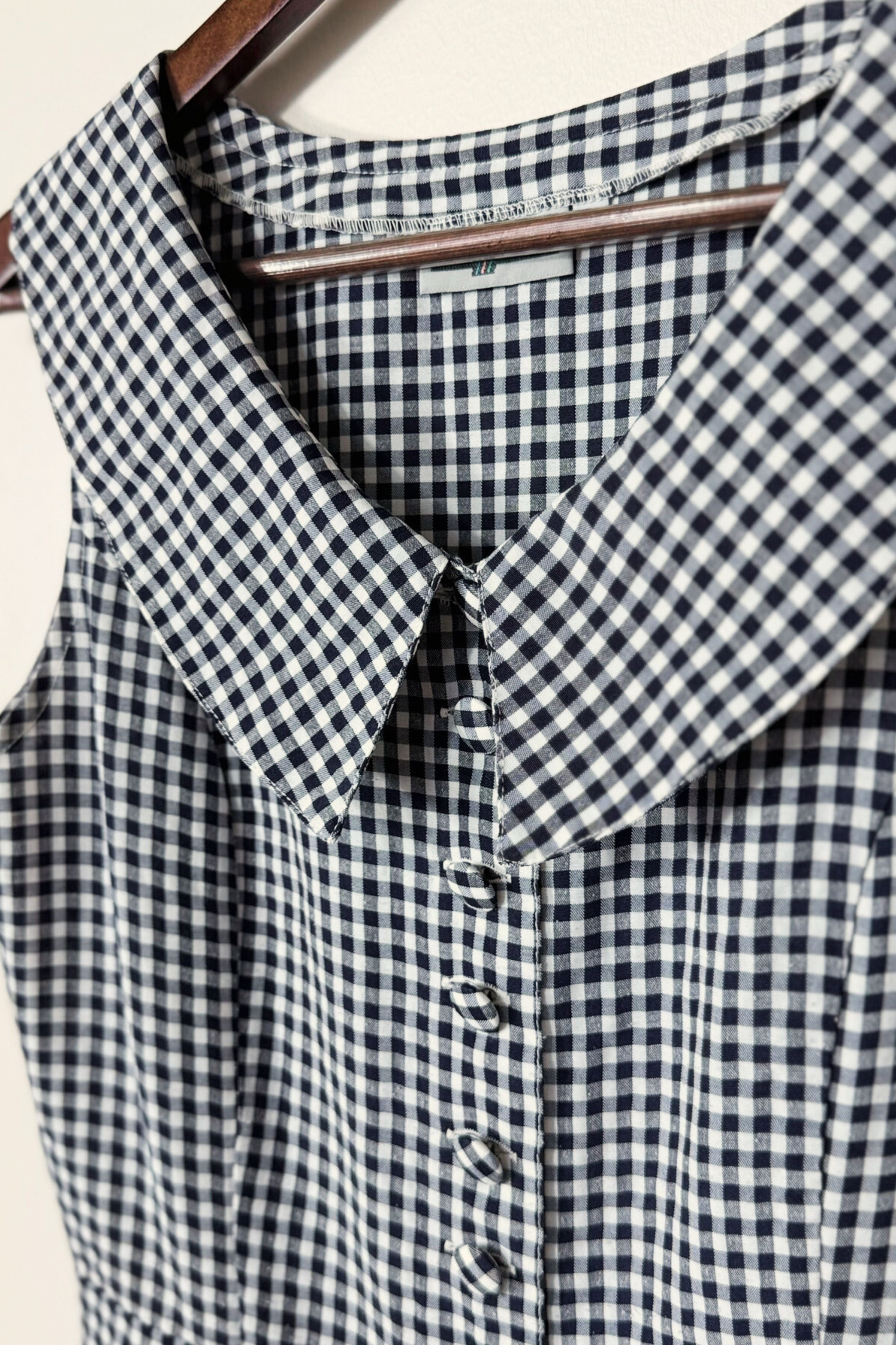 Robe courte vichy marine