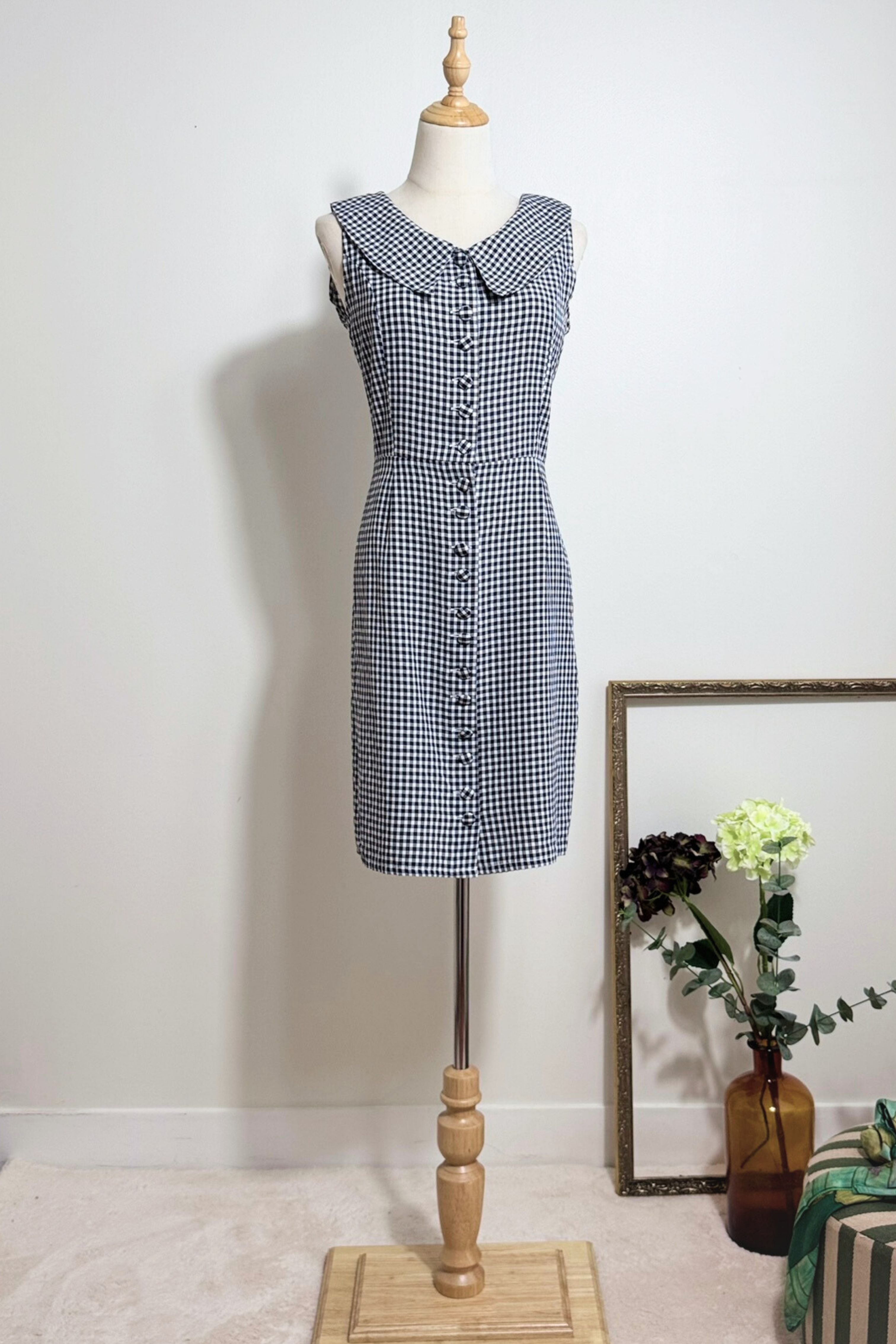 Robe courte vichy marine
