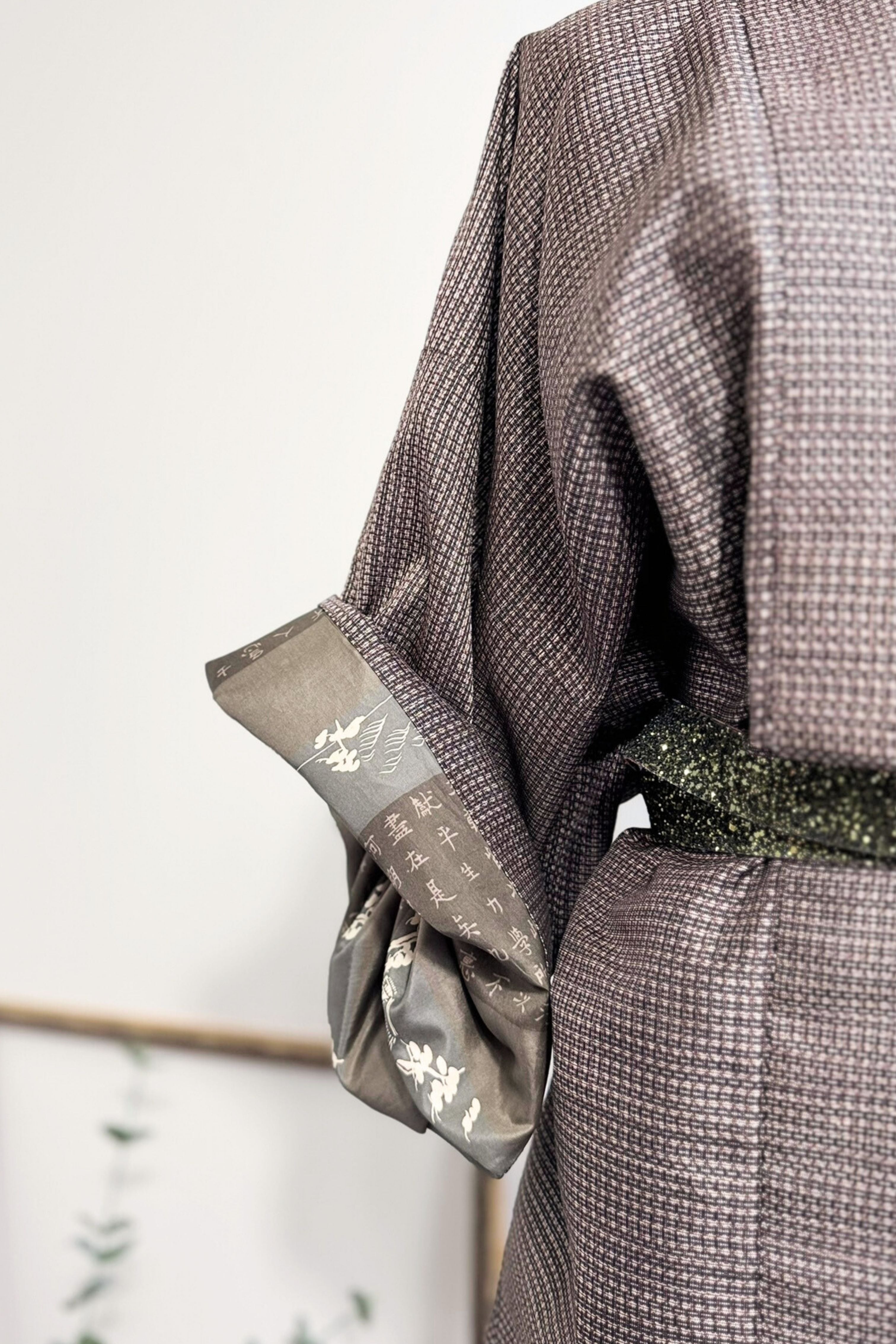 Kimono mi-long en coton bronze