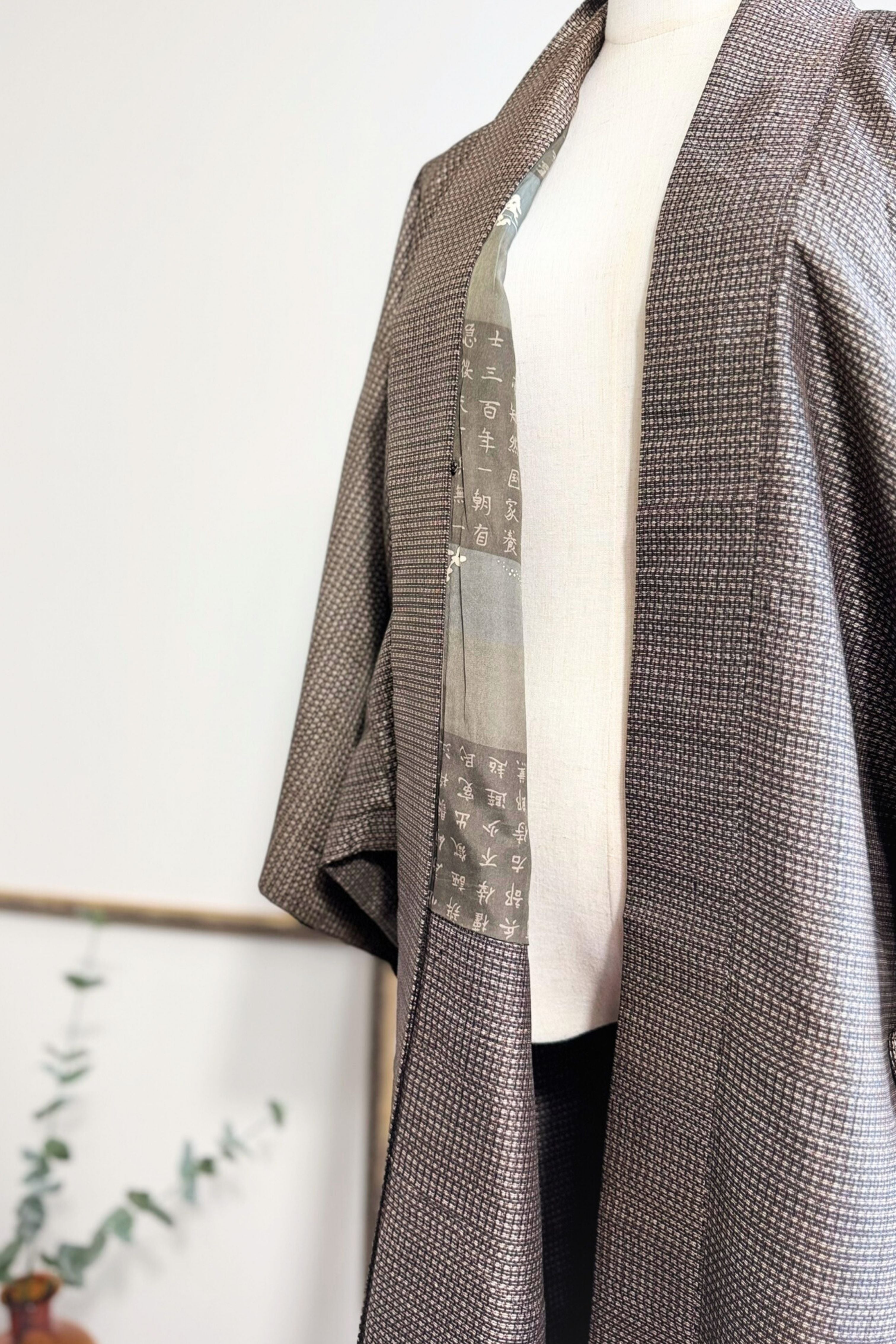 Kimono mi-long en coton bronze