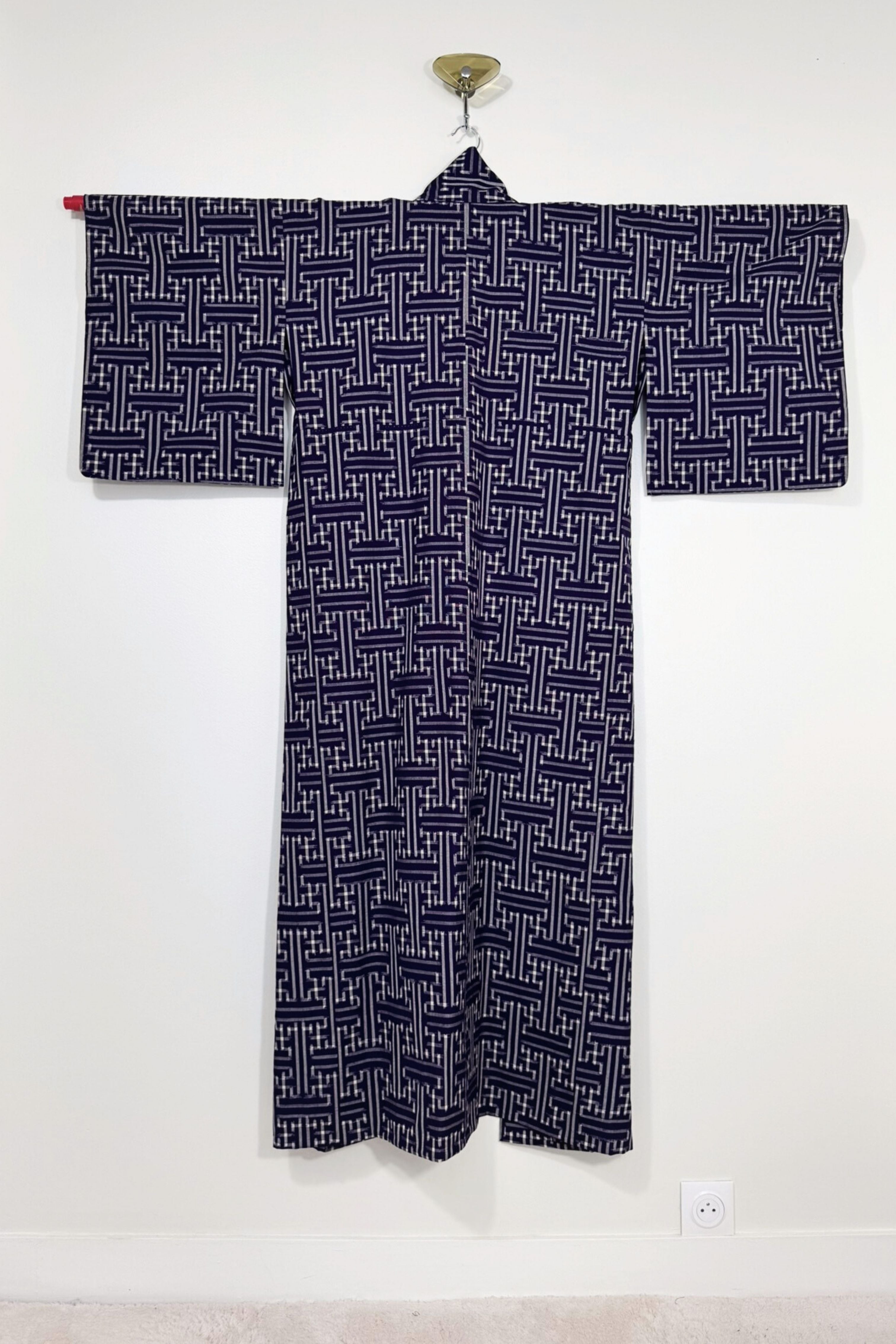 Kimono long en coton épais motifs graphiques