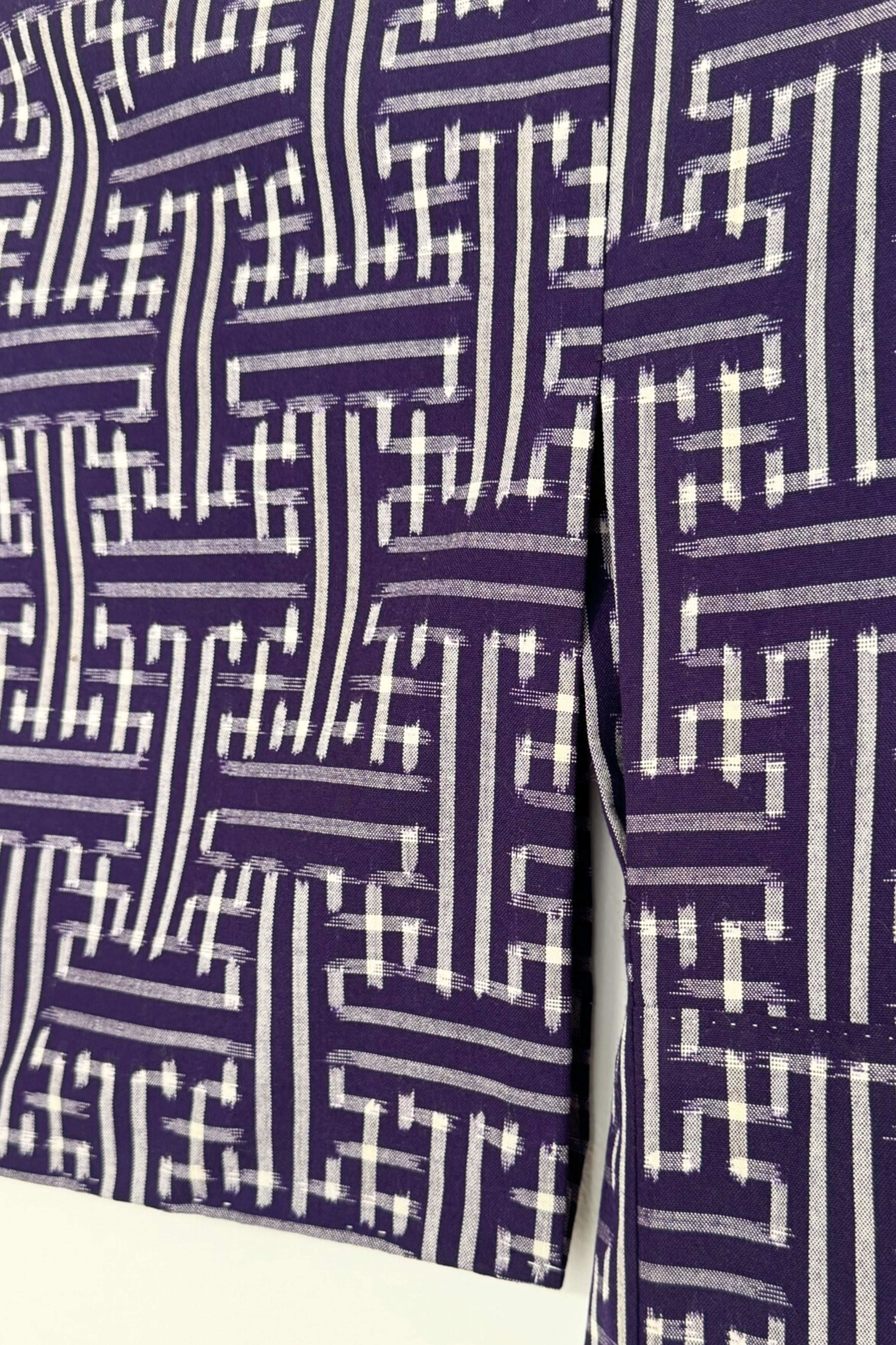 Kimono long en coton épais motifs graphiques