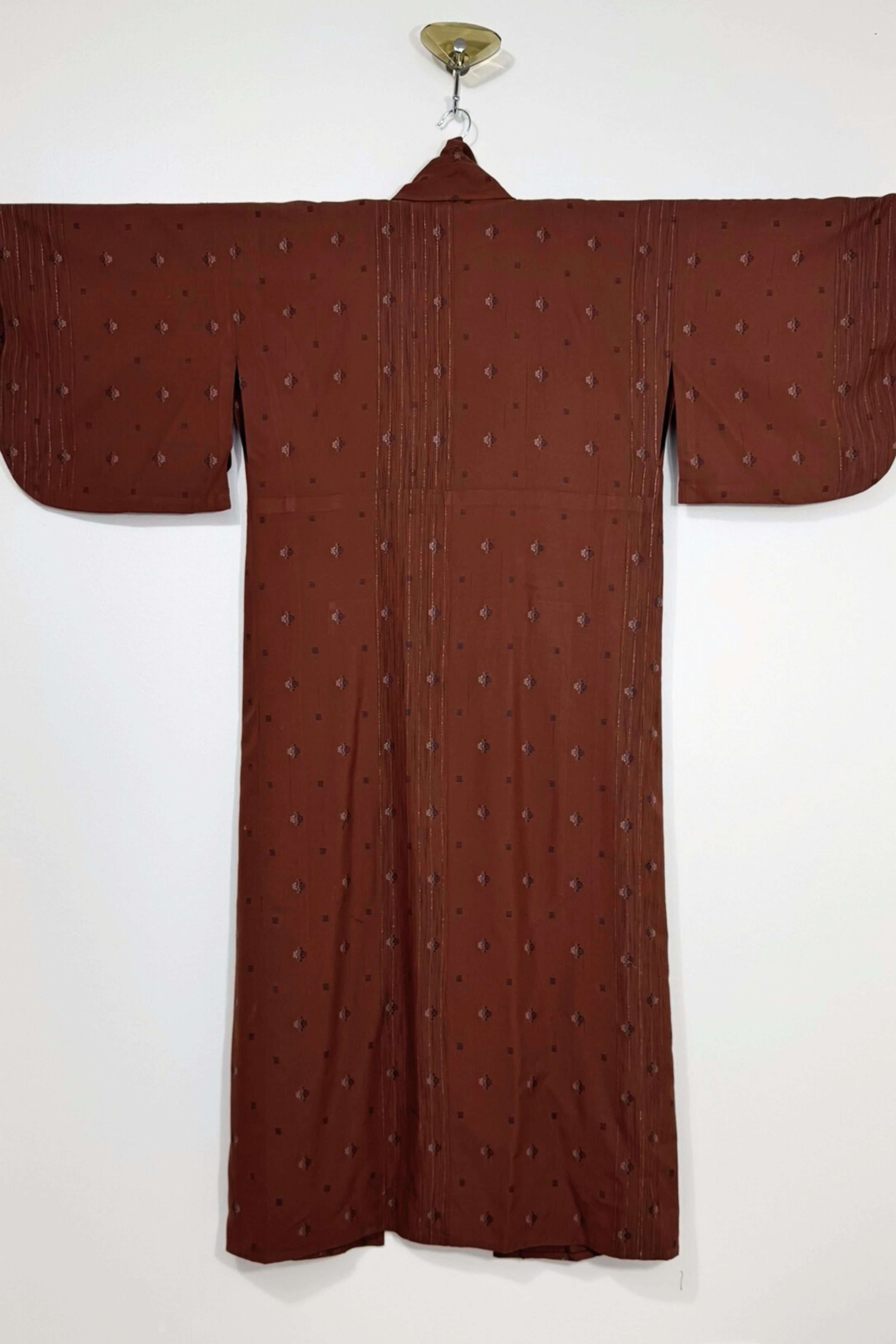 Kimono long en coton à motif chocolat