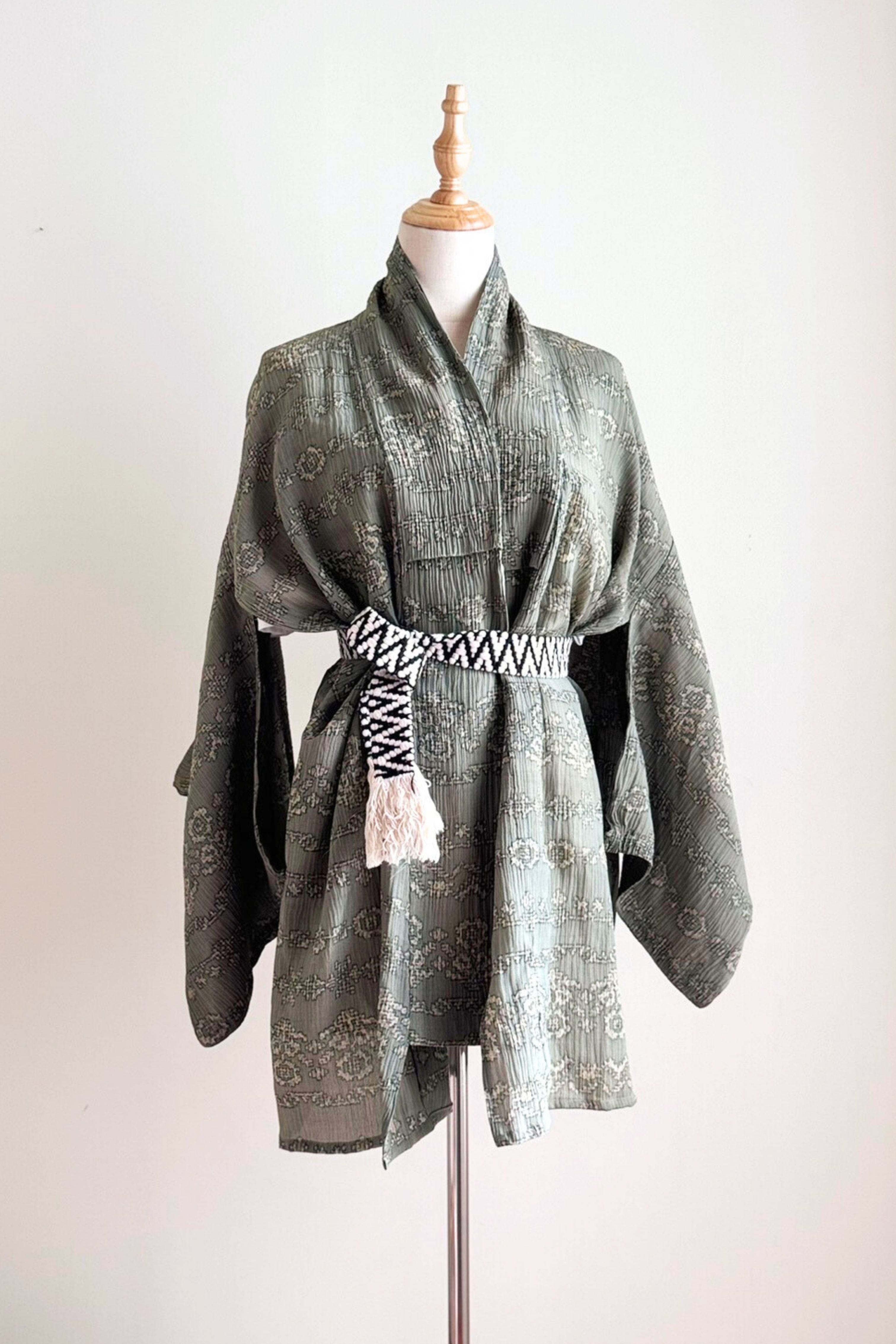 Kimono court léger kaki