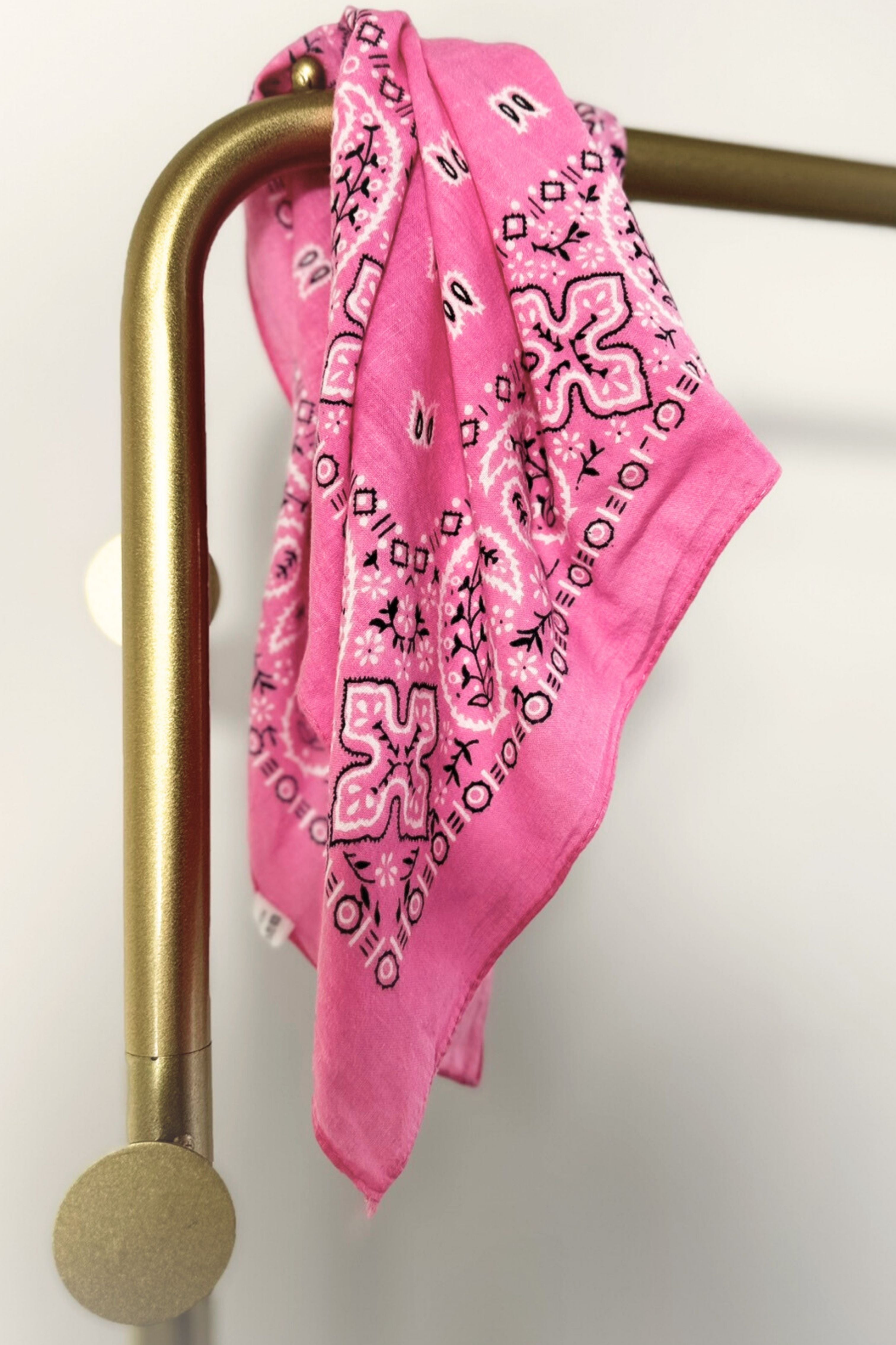 Pink floral silk scarf