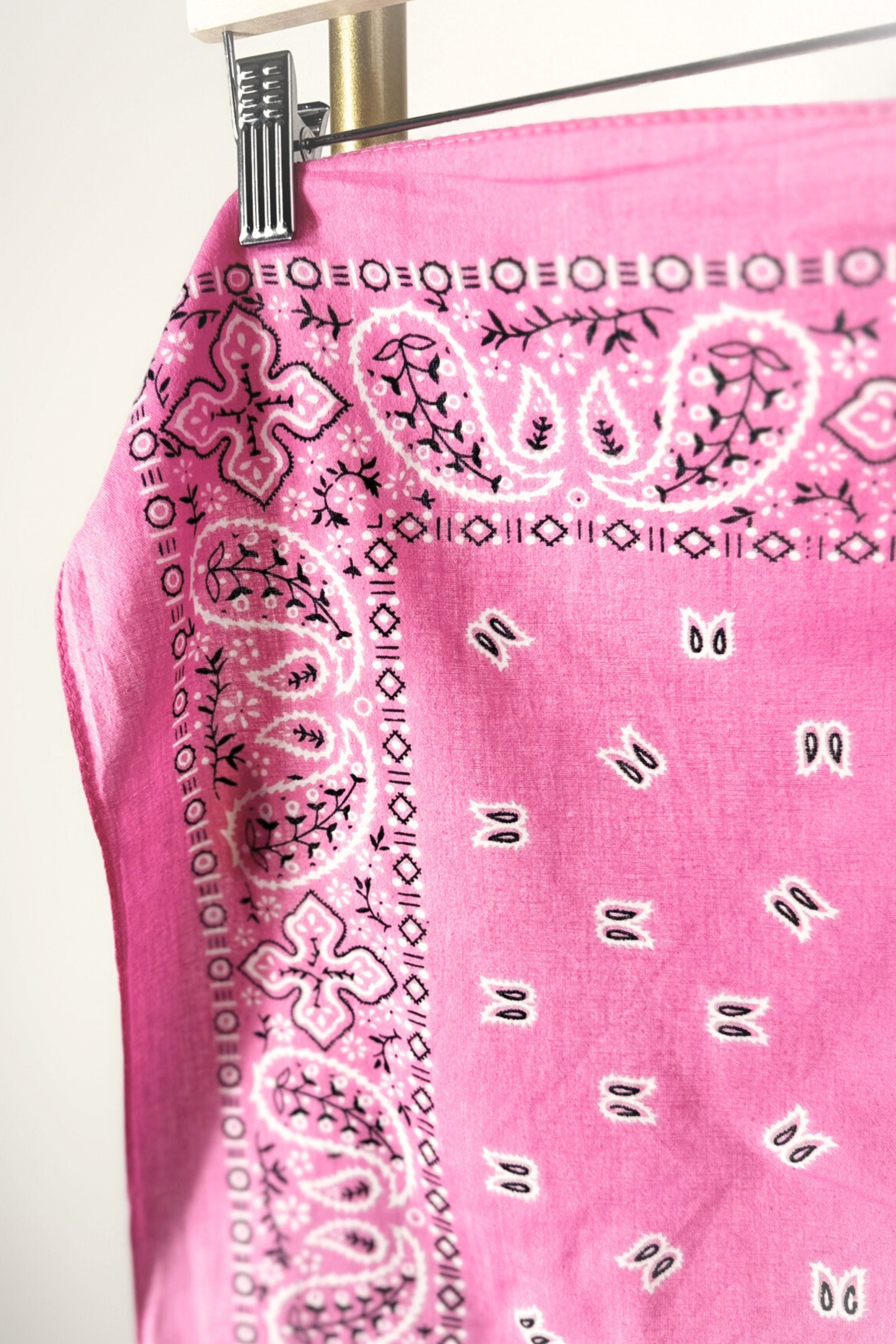 Pink floral silk scarf