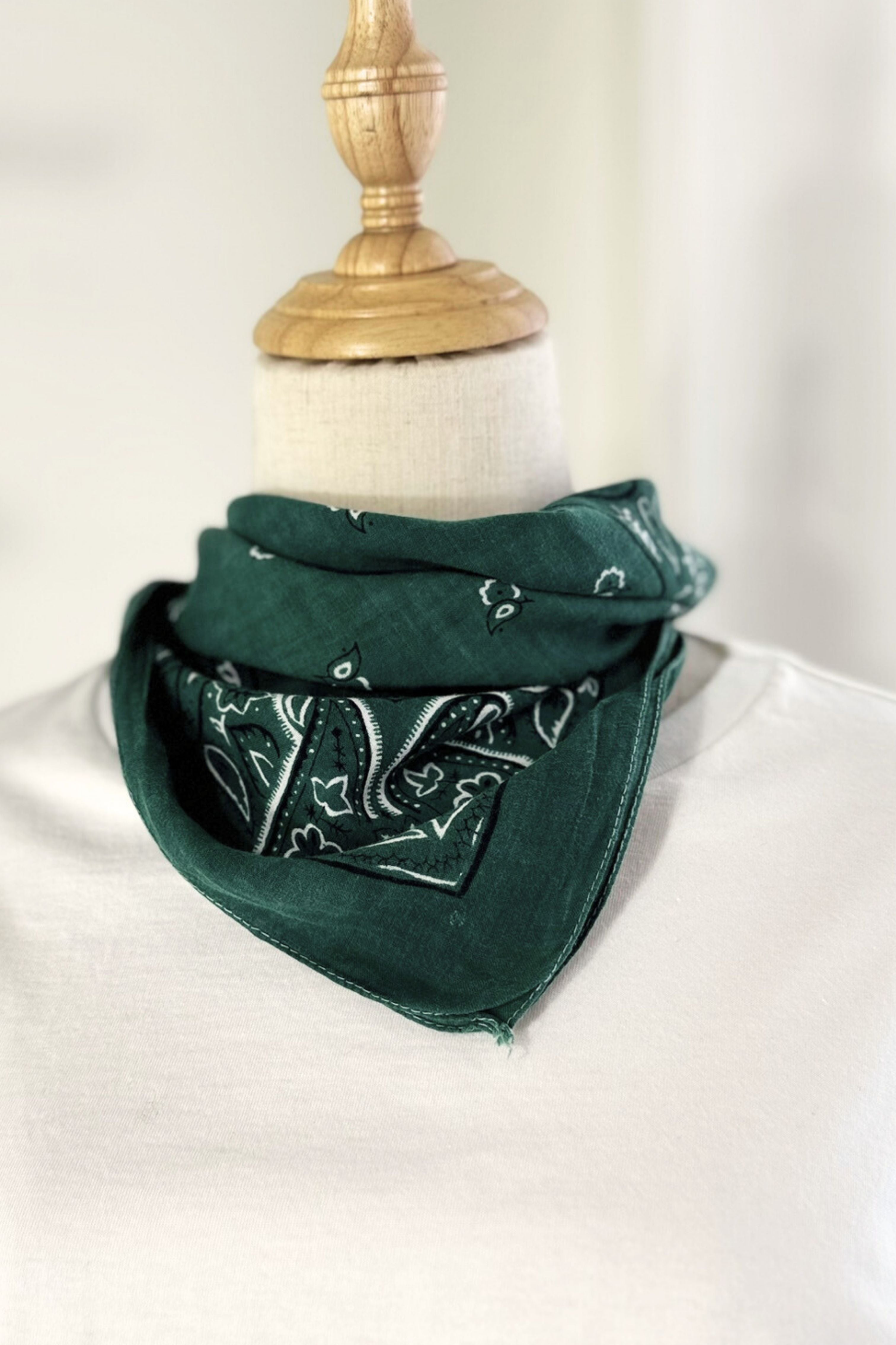 Bandana coton vert foncé