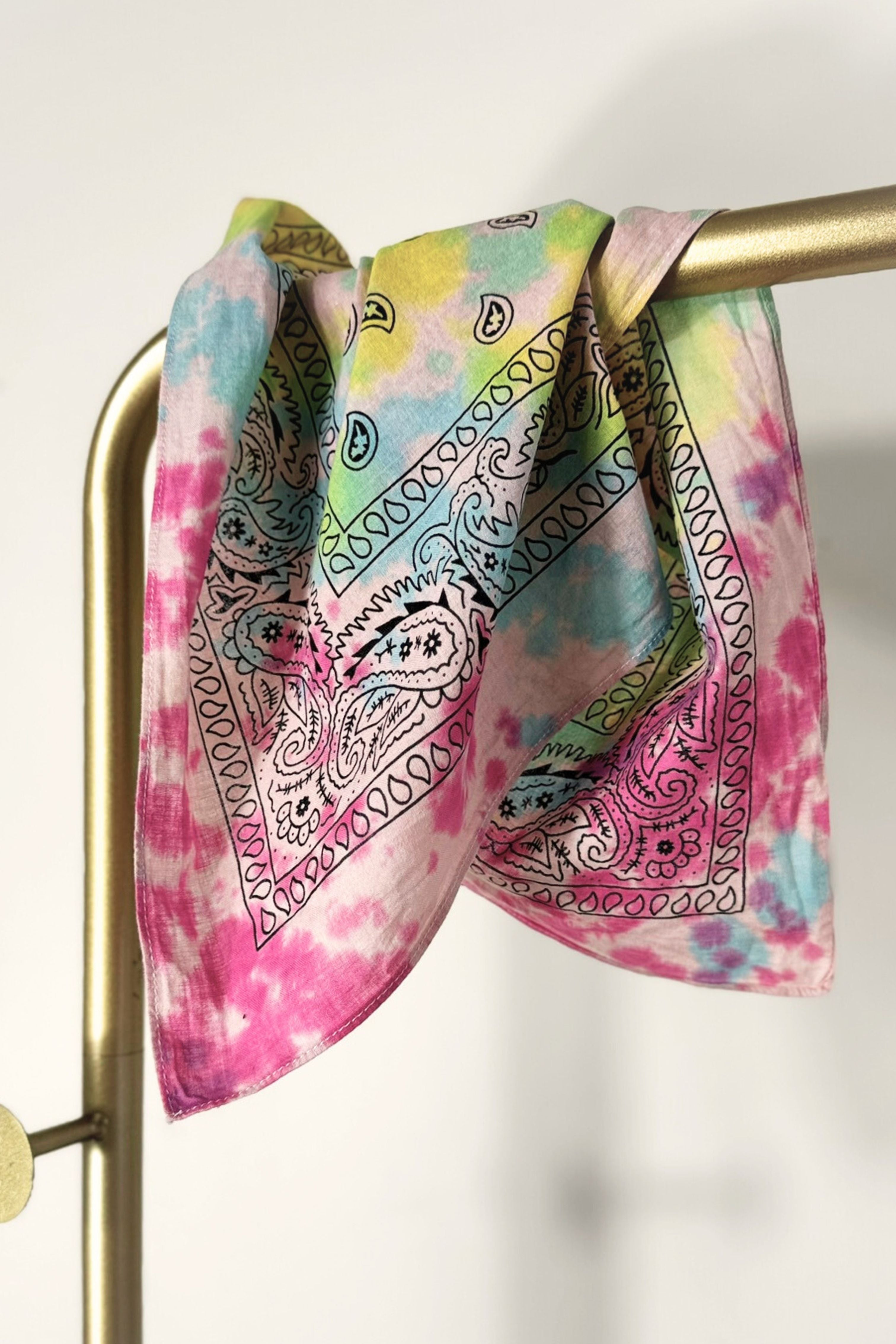 Pink floral silk scarf