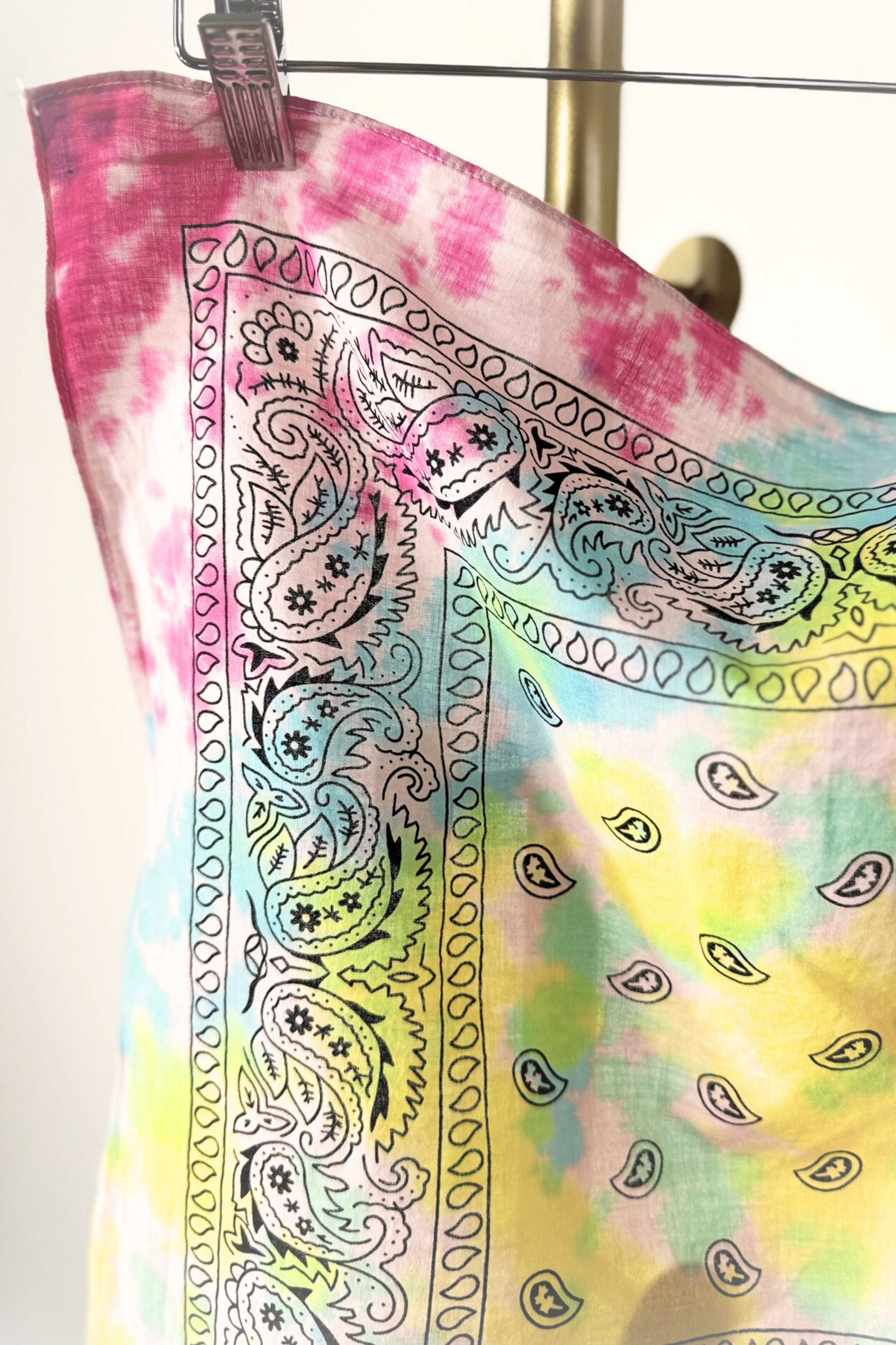Pink floral silk scarf