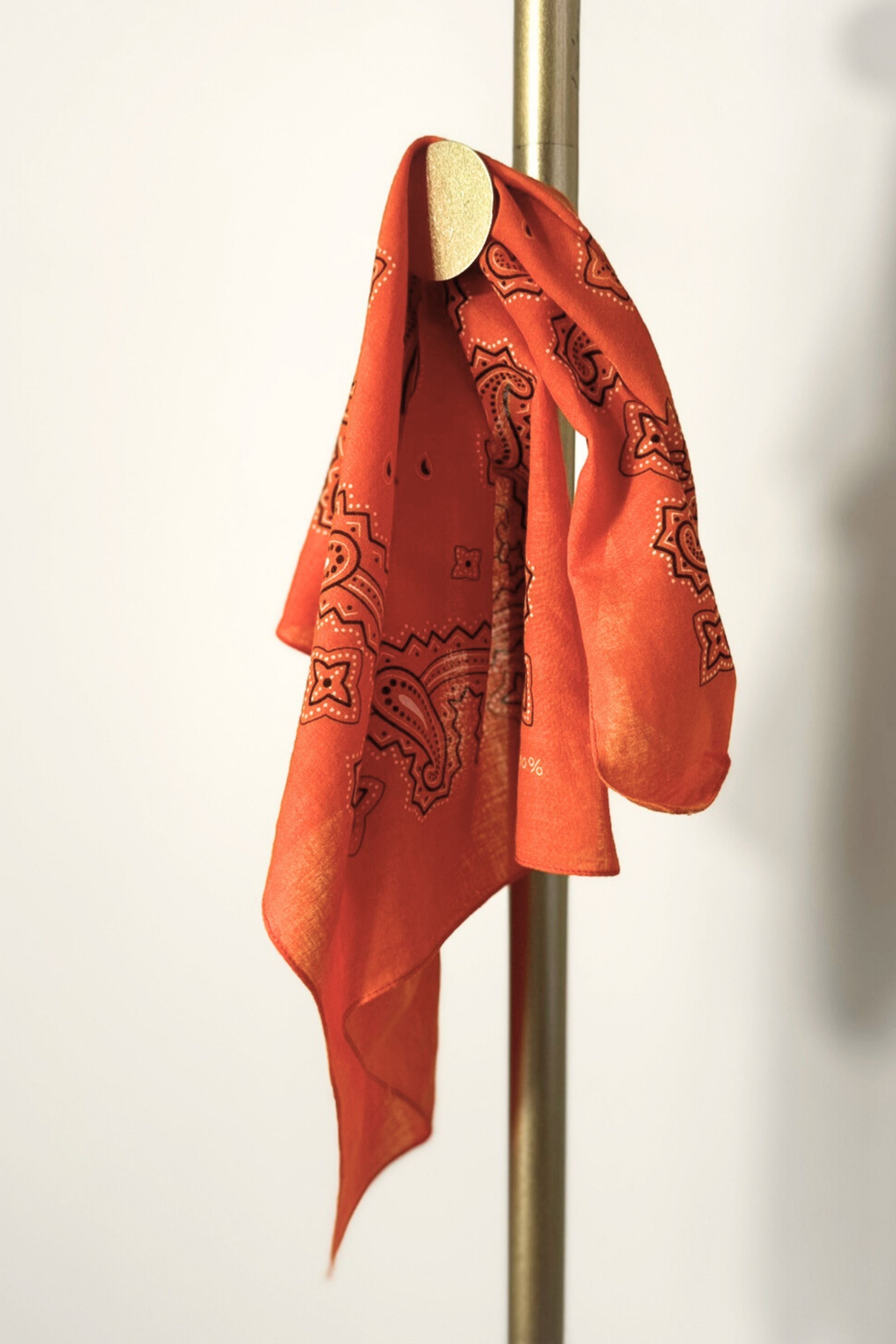 Pink floral silk scarf