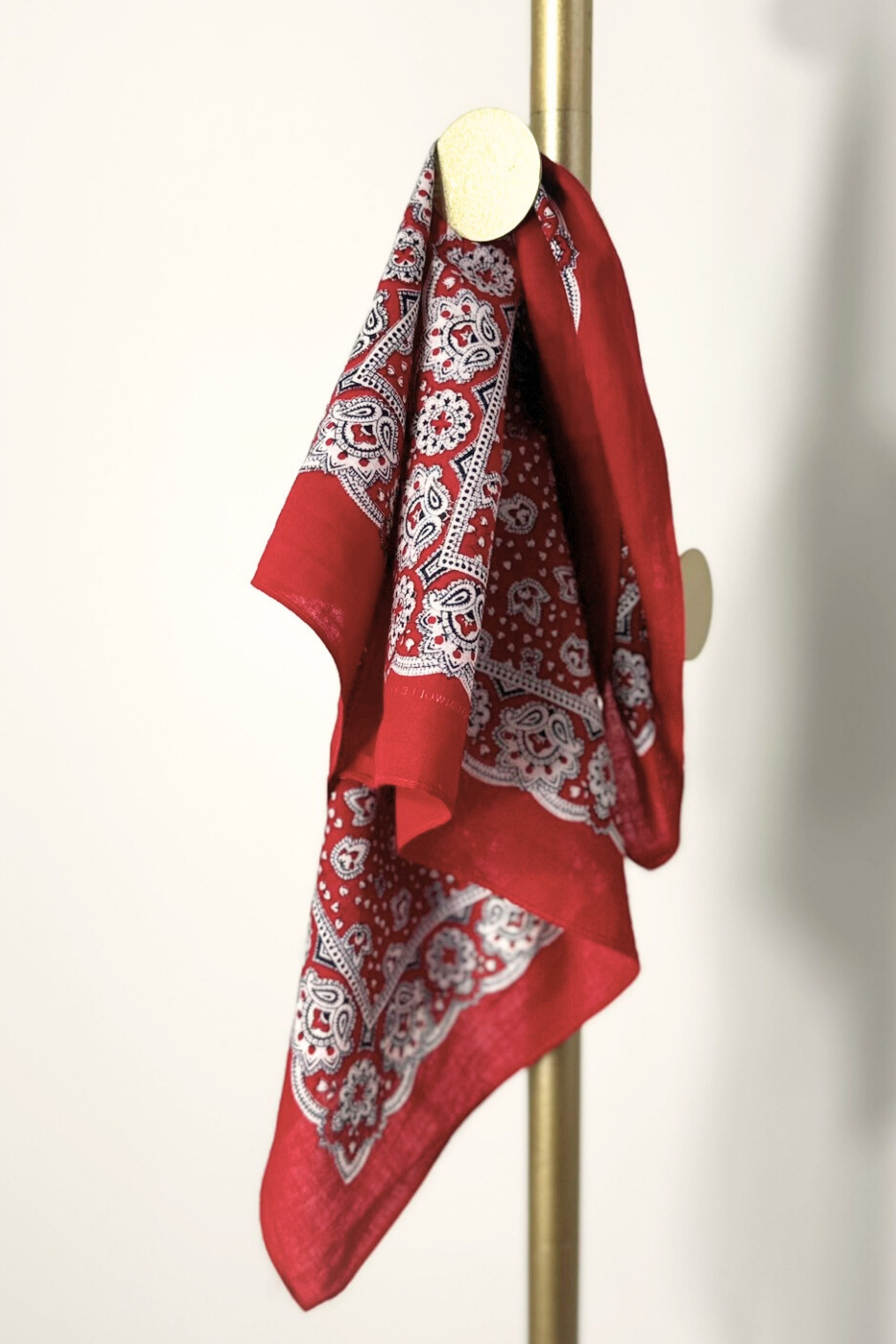 Pink floral silk scarf