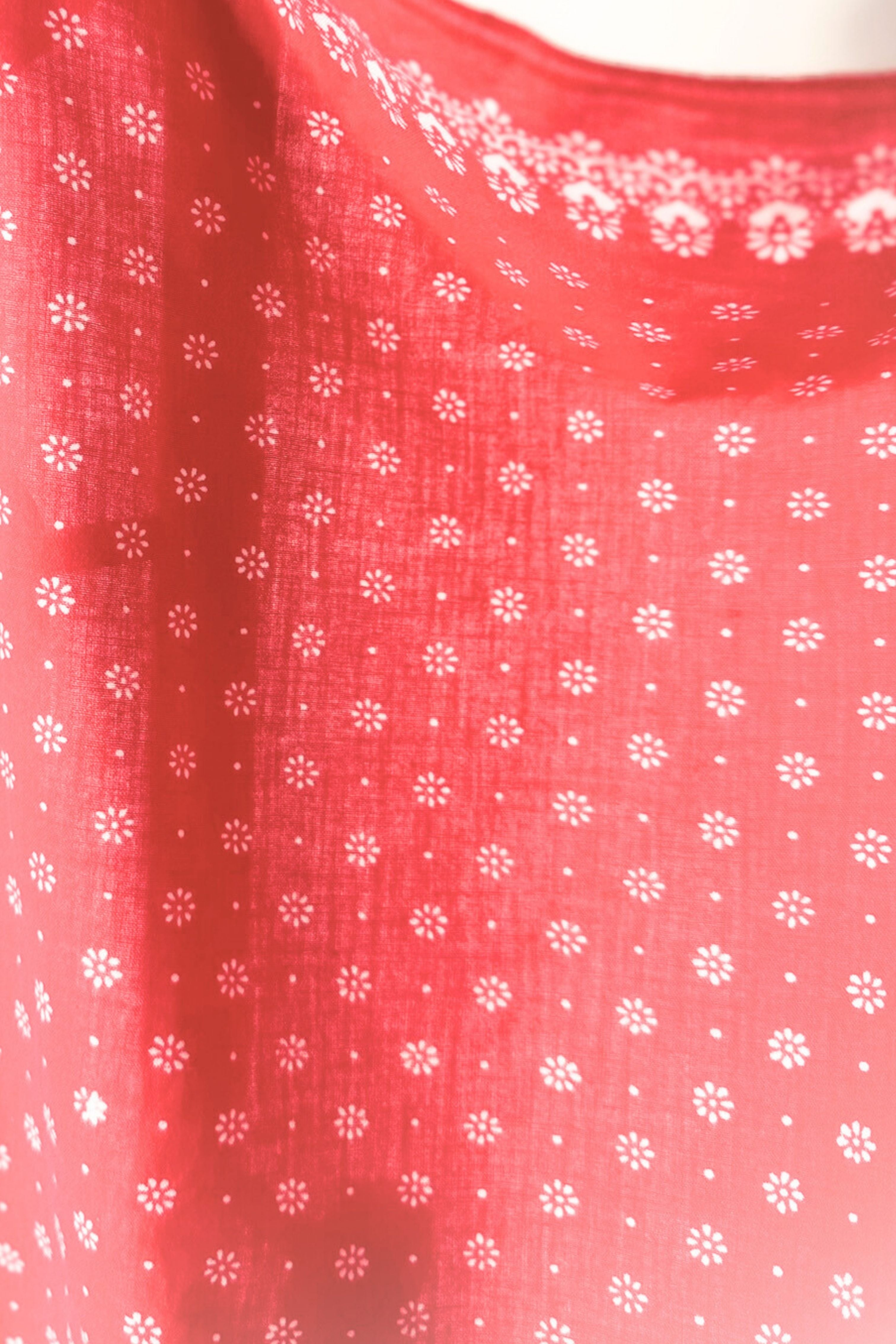 Pink floral silk scarf
